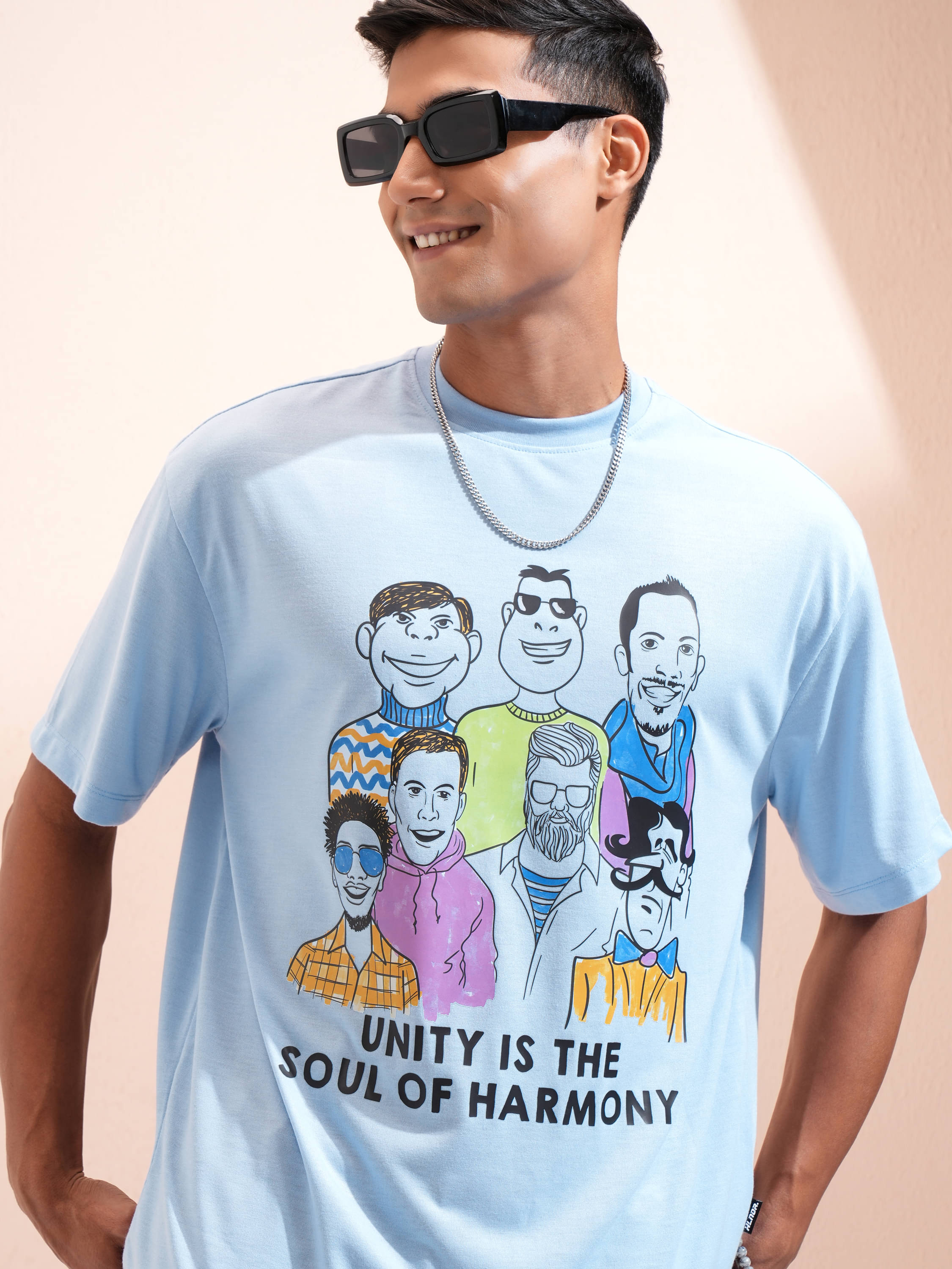 Highlander Men Polyester Oversized Fit Printed T-Shirt ( Blue ) Highlander Men Polyester Oversized Fit Printed T-Shirt ( Blue )