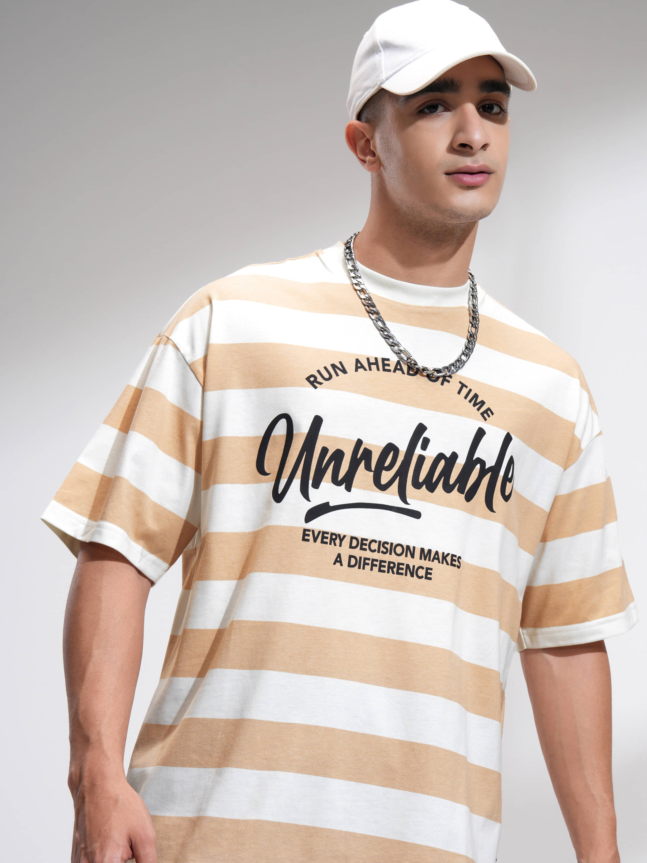     			Highlander Men Polyester Oversized Fit Printed T-Shirt ( Beige )