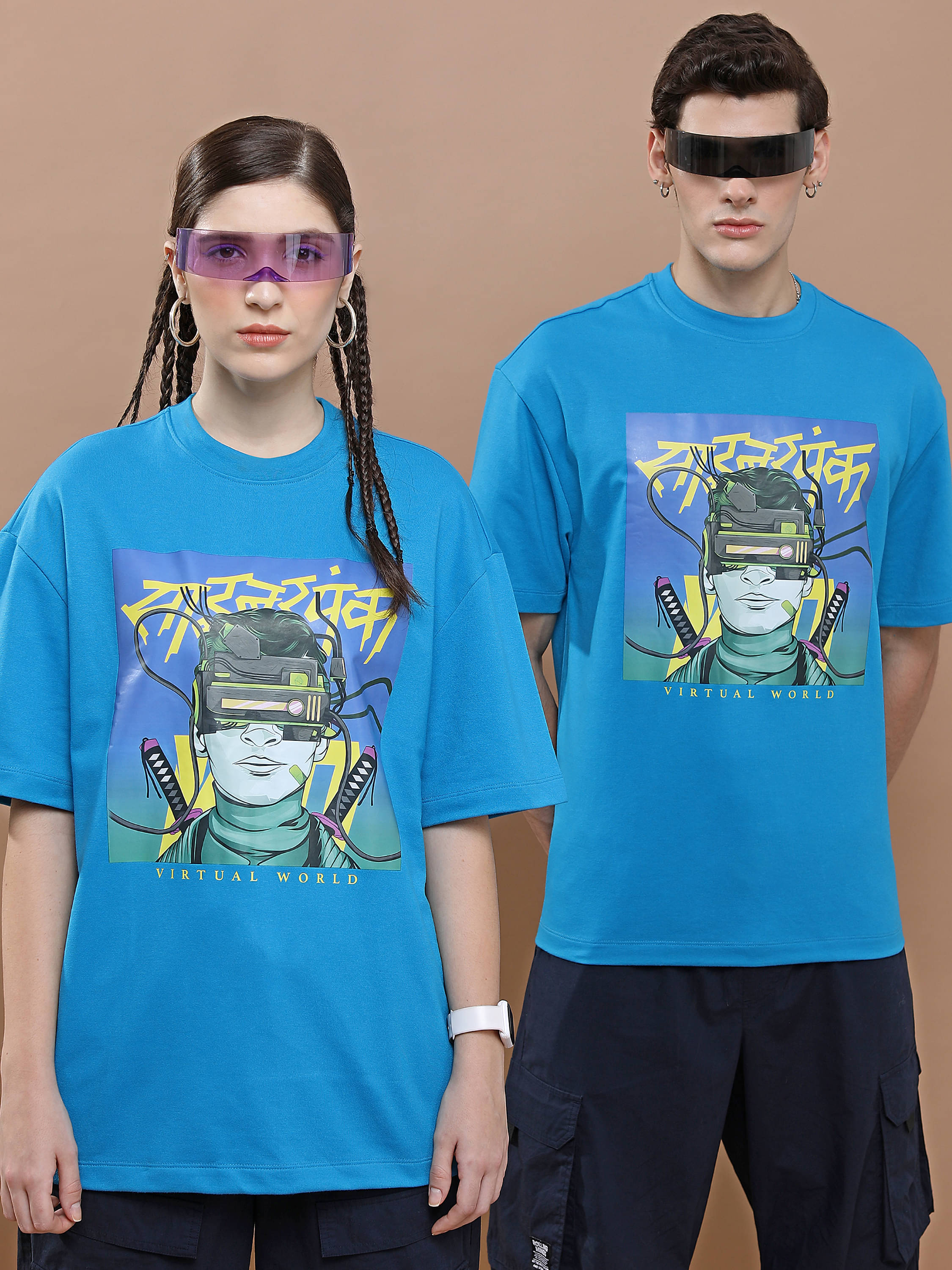     			Highlander Men Polyester Oversized Fit Printed T-Shirt ( Blue )