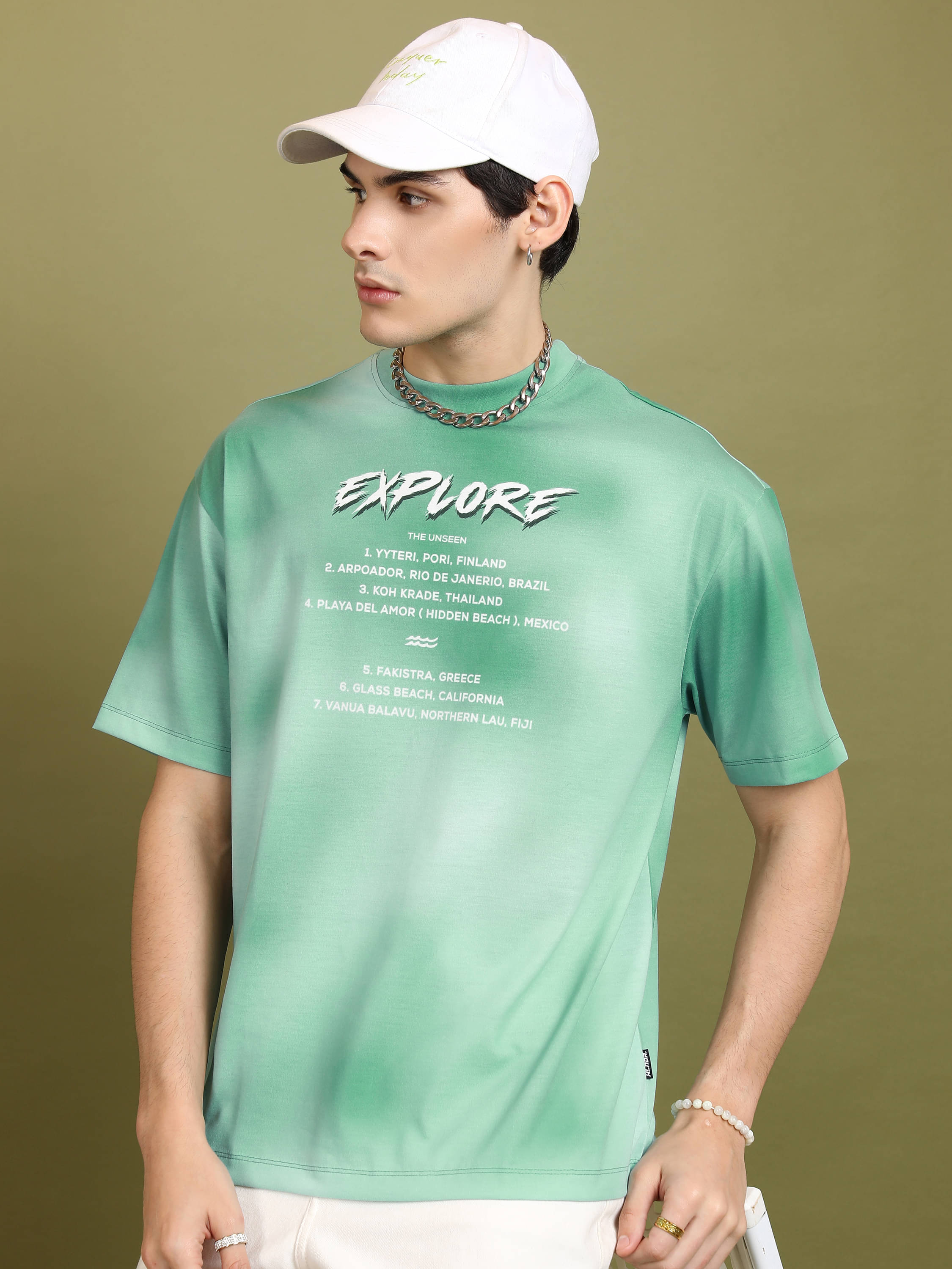     			Highlander Men Polyester Oversized Fit Printed T-Shirt ( Green )