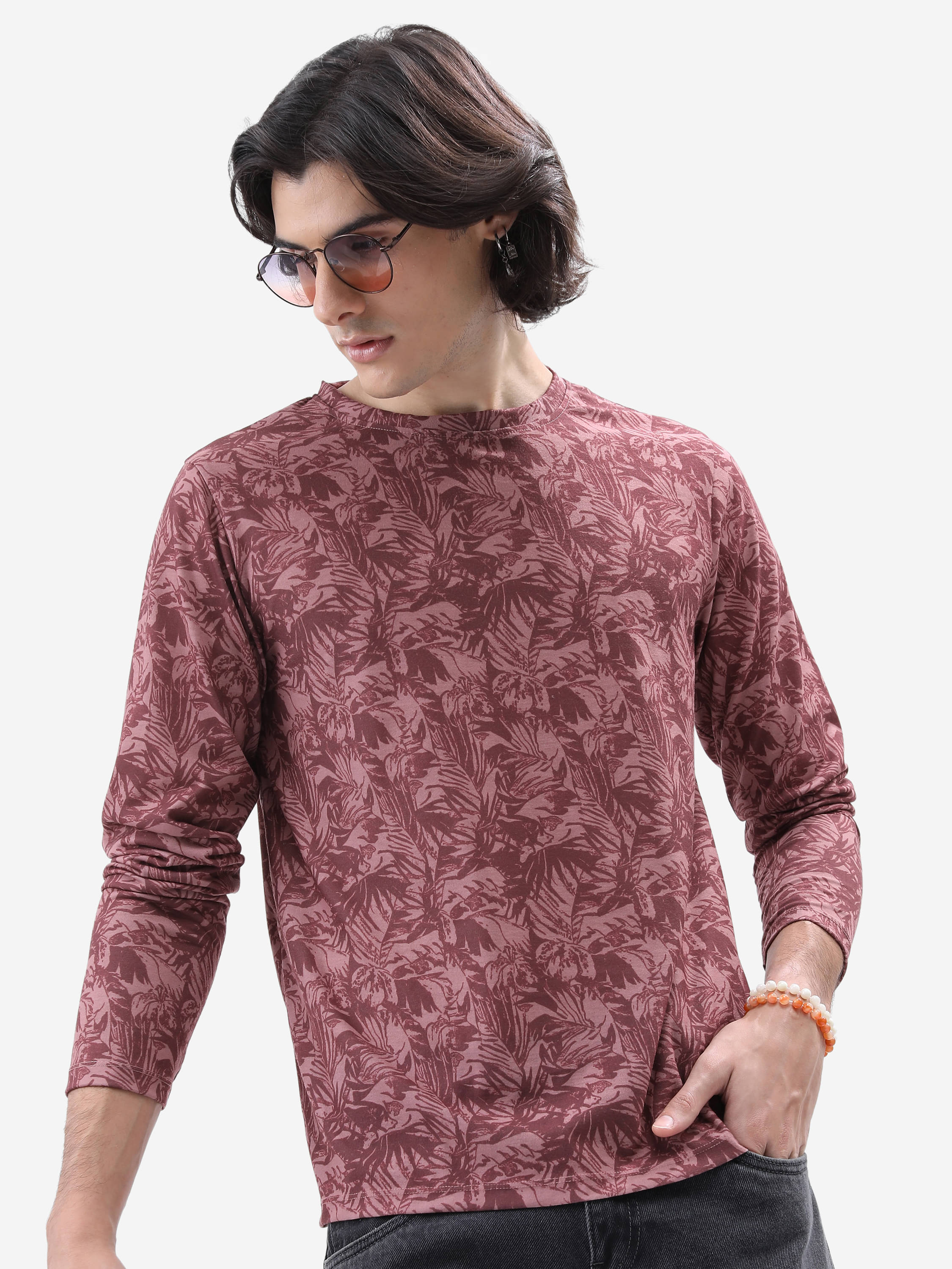     			Highlander Men Polyester Relaxed Fit Printed T-Shirt ( Brown )