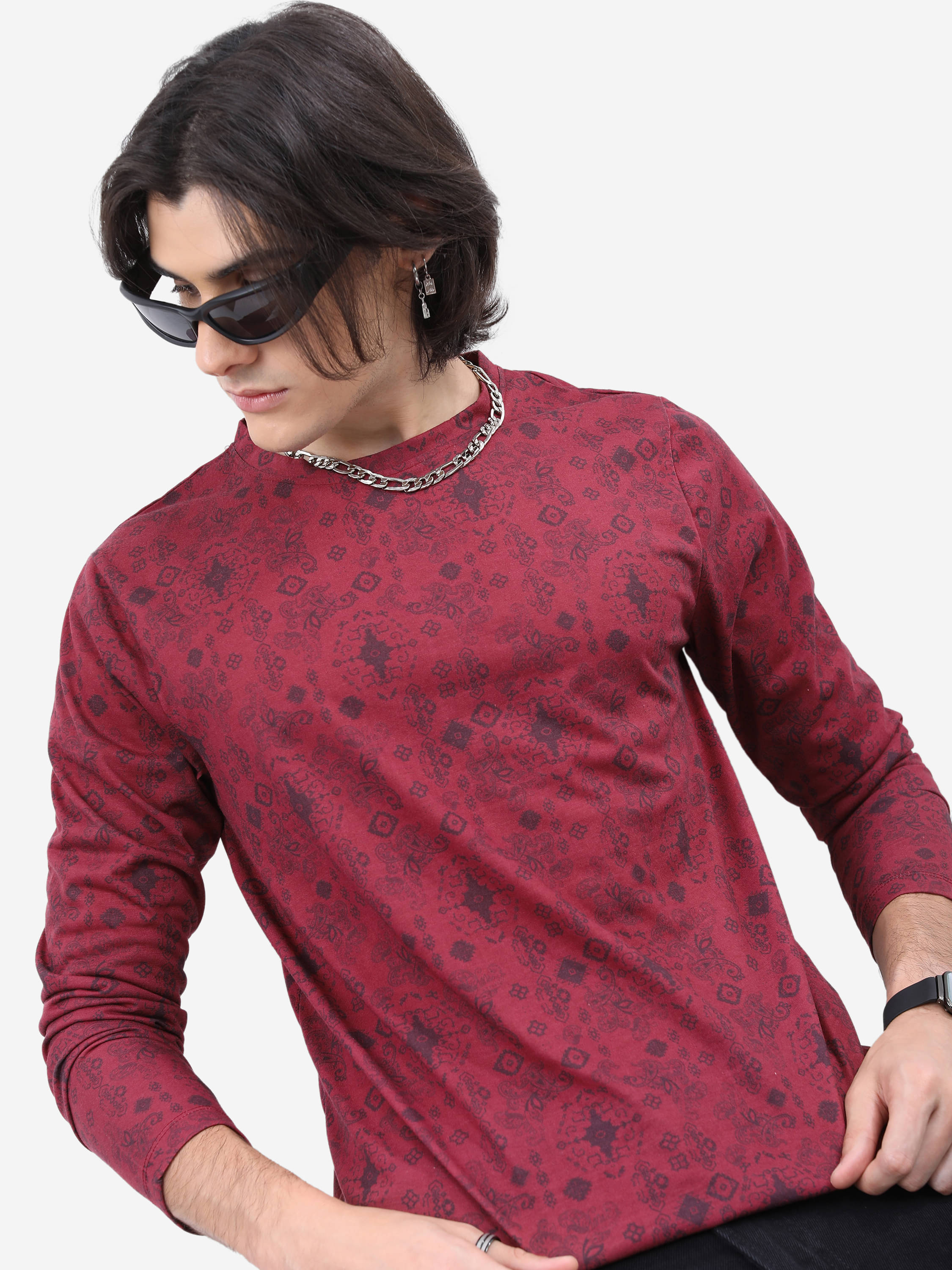 Highlander Men Polyester Relaxed Fit Printed T-Shirt ( Maroon ) Highlander Men Polyester Relaxed Fit Printed T-Shirt ( Maroon )