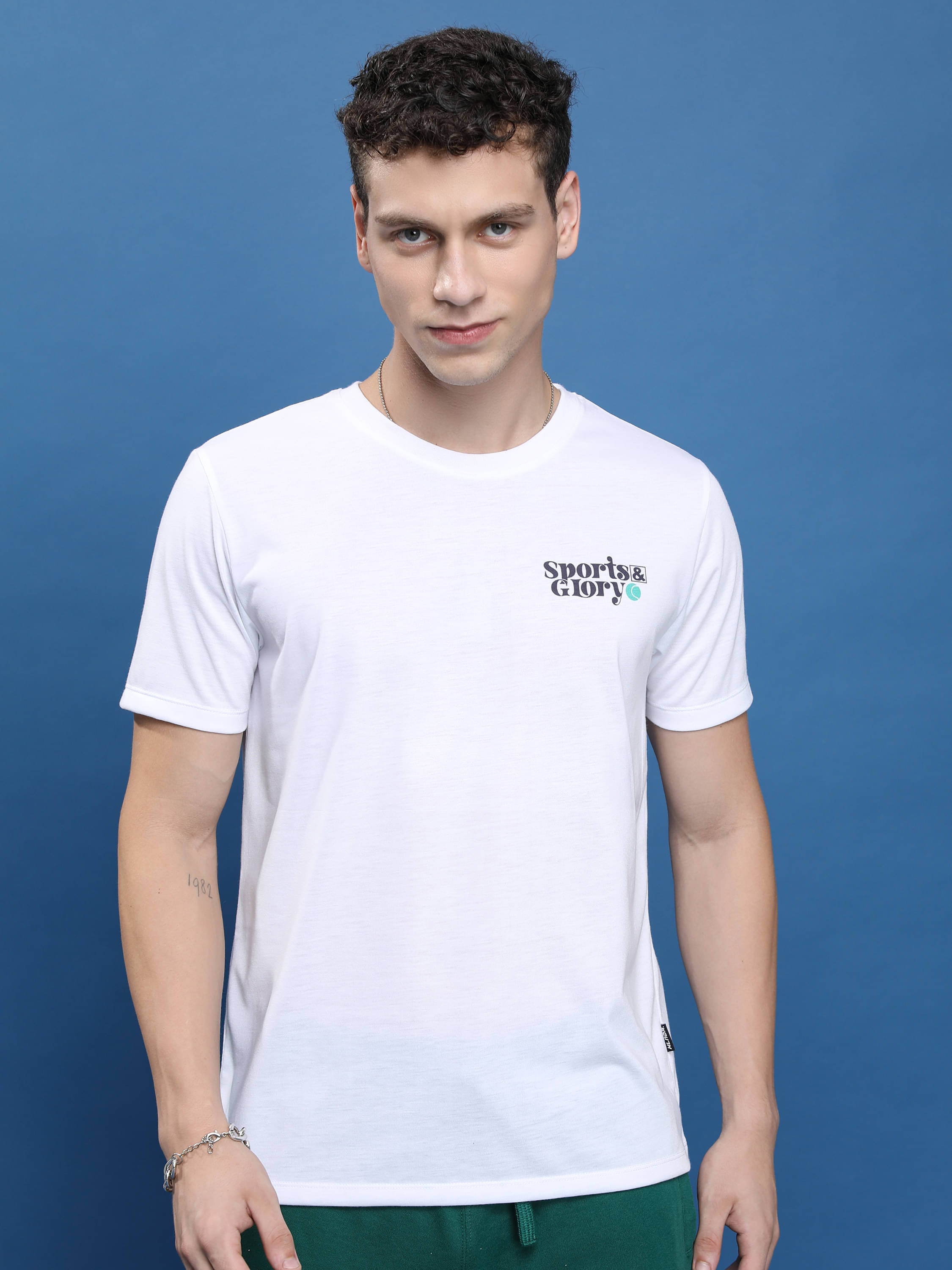     			Highlander Men Polyester Relaxed Fit Printed T-Shirt ( White )