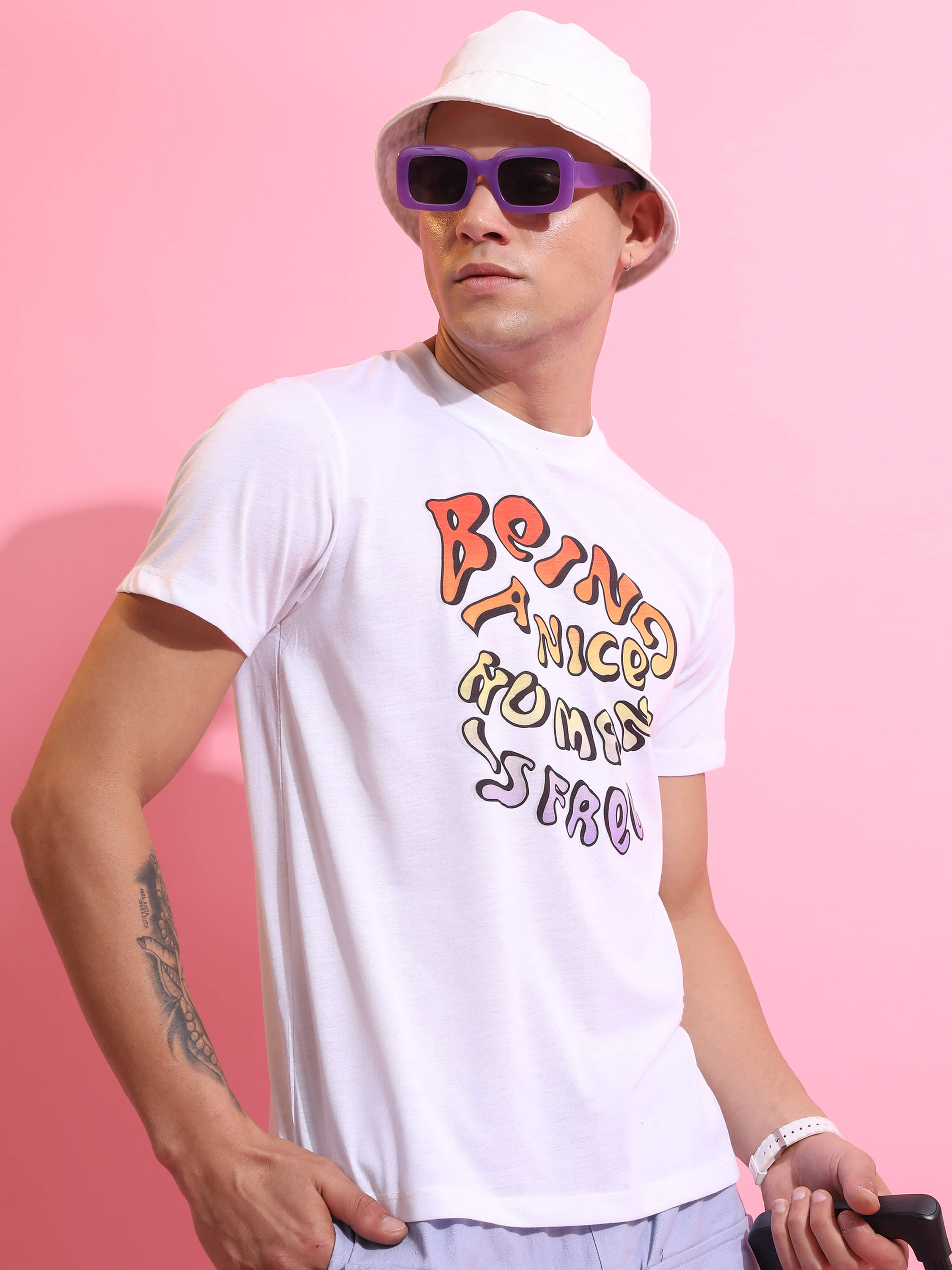     			Highlander Men Polyester Relaxed Fit Printed T-Shirt ( White )