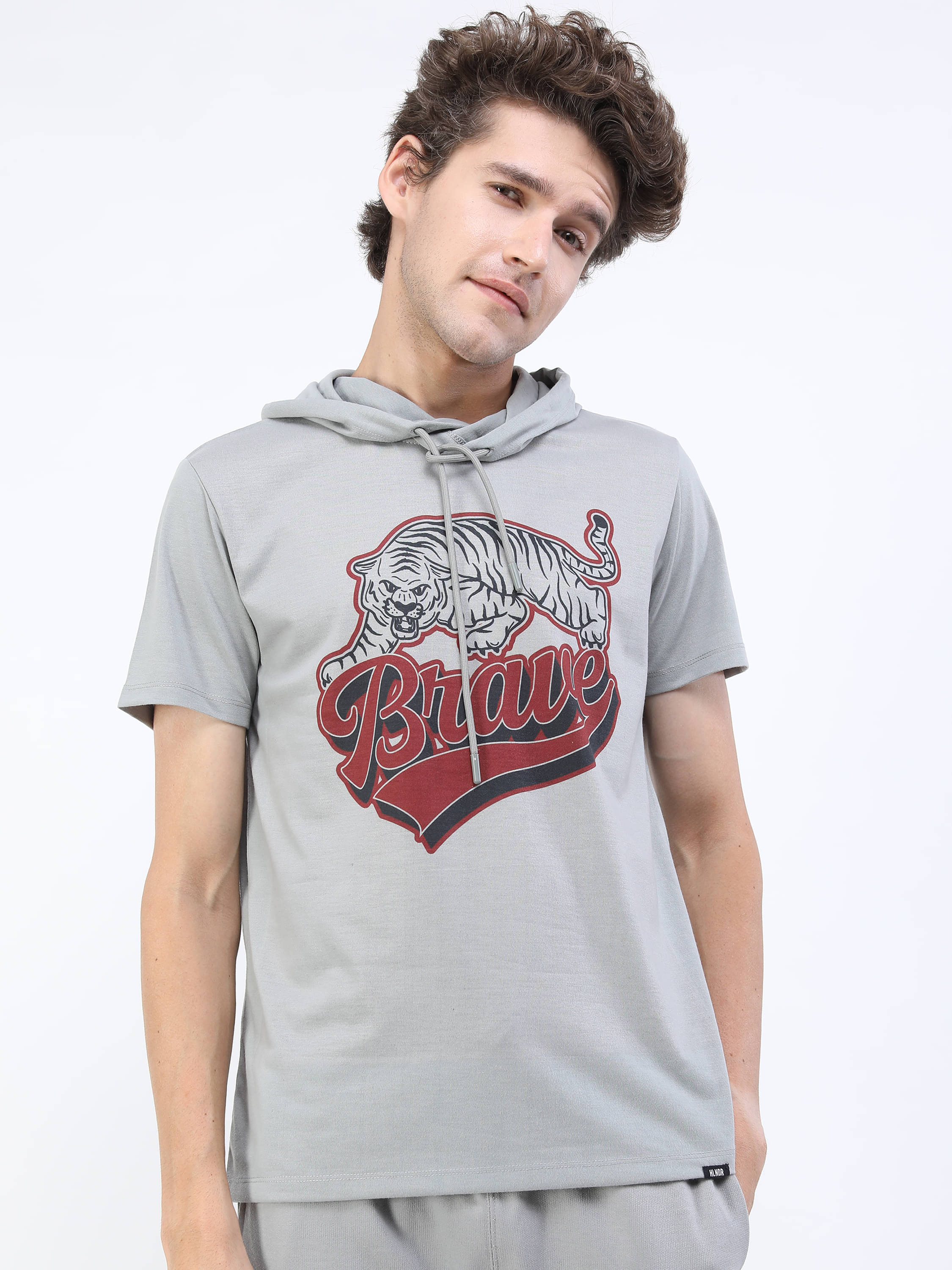    			Highlander Men Polyester Slim Fit Printed T-Shirt ( Grey )