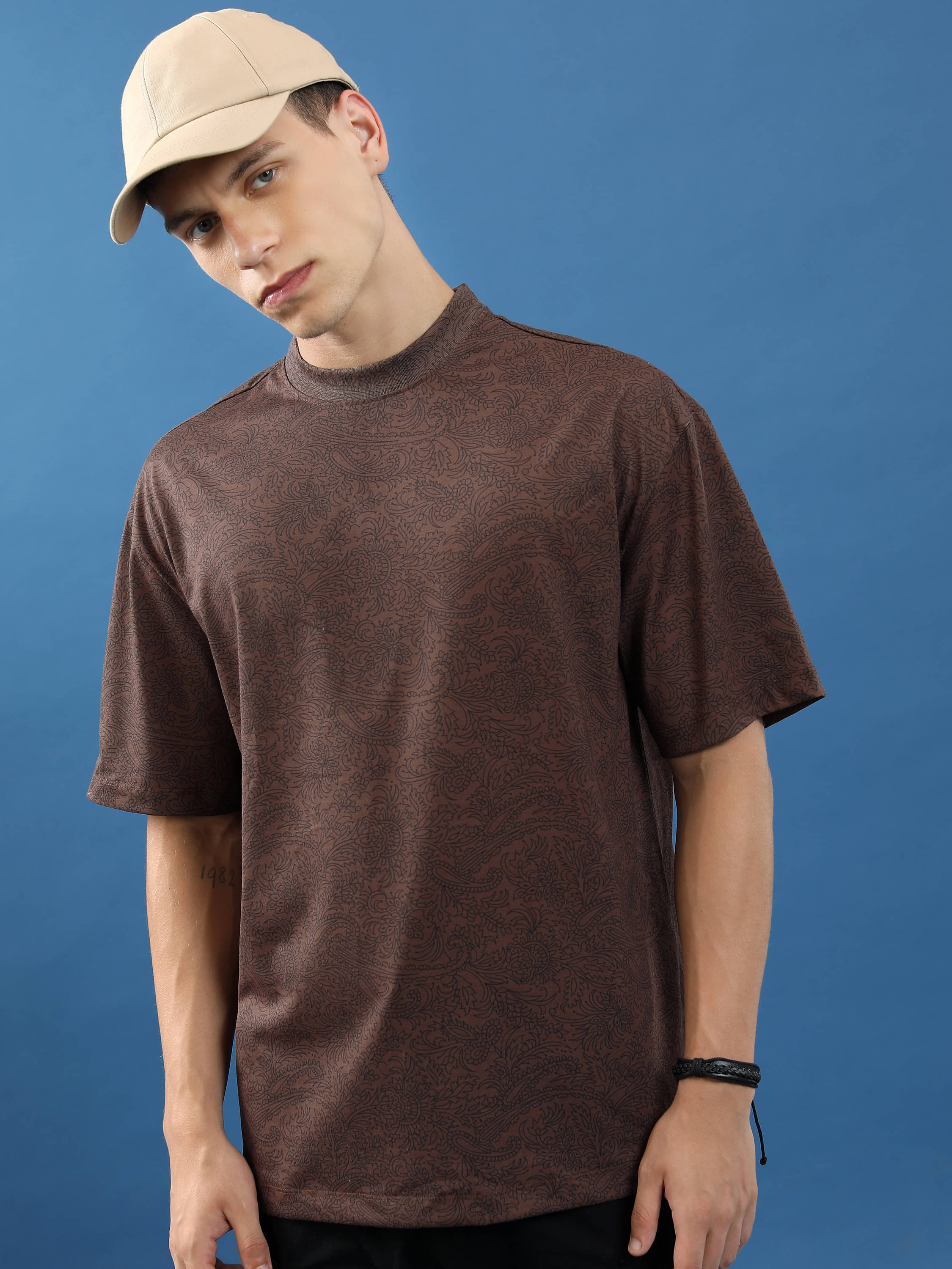    			Highlander Men Polyester Slim Fit Printed T-Shirt ( Brown )
