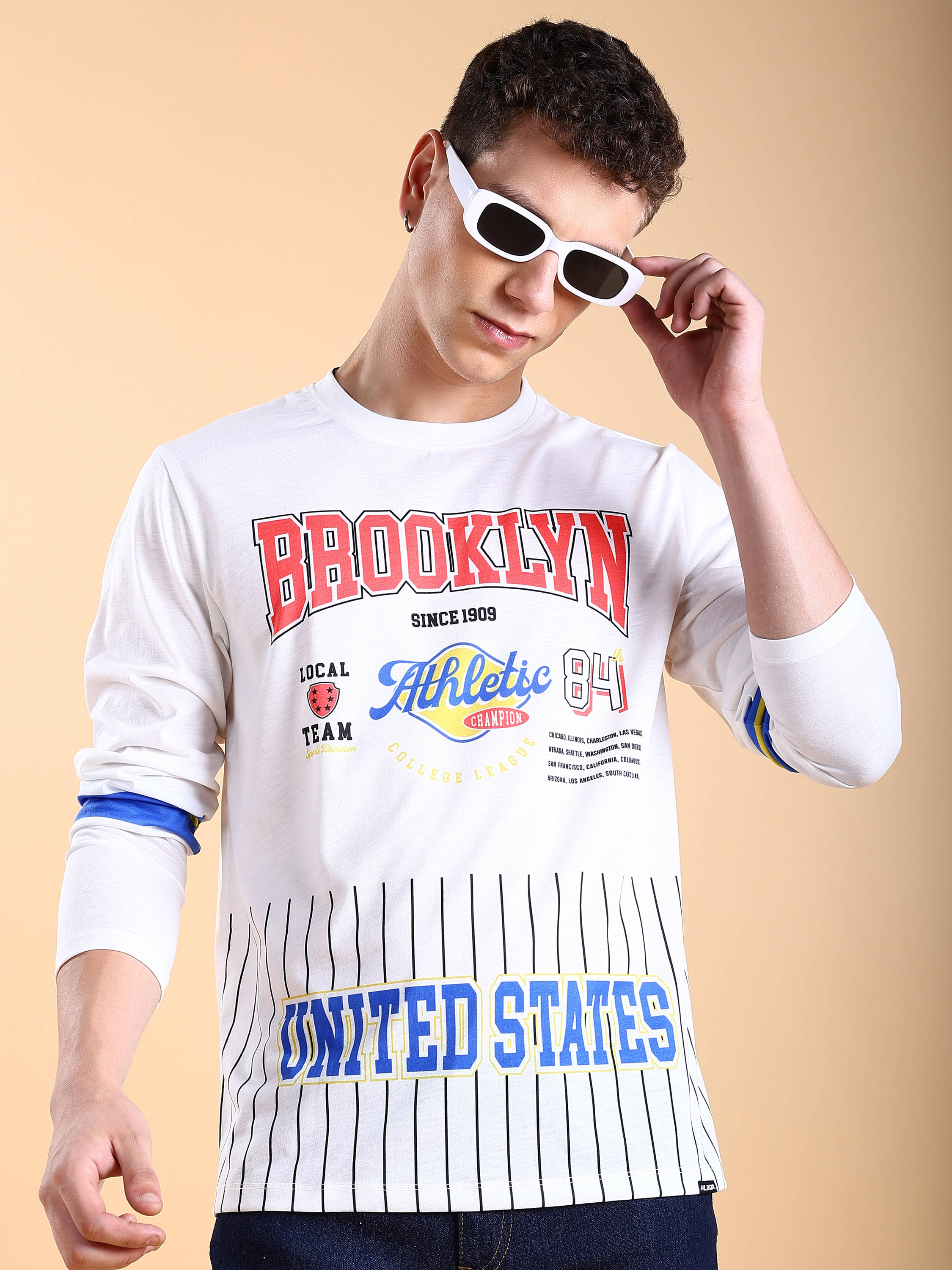 Highlander Men Polyester Slim Fit Printed T-Shirt ( White ) Highlander Men Polyester Slim Fit Printed T-Shirt ( White )