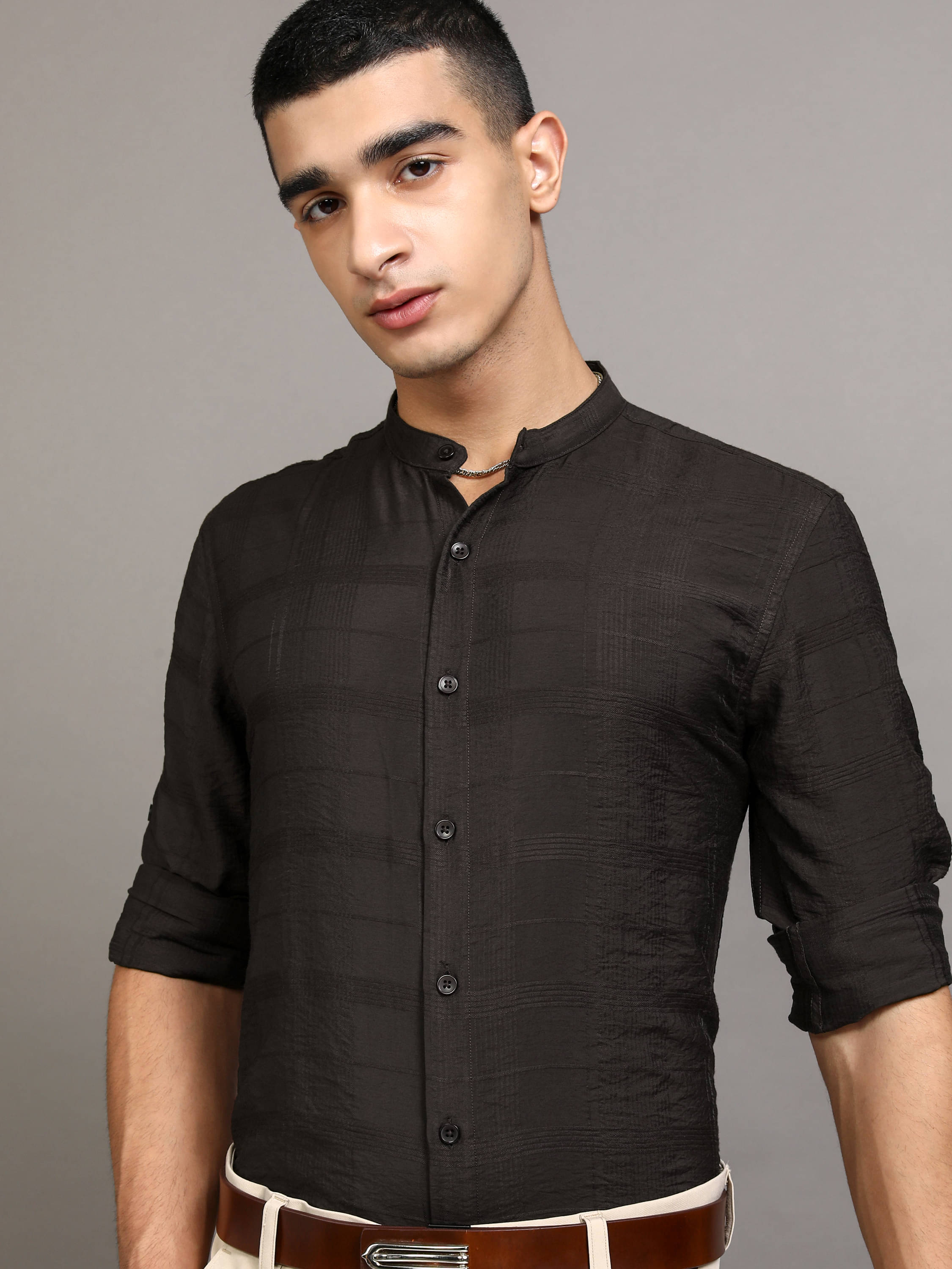 Highlander Poly Cotton Regular Fit Self Design Full Sleeves Men's Casual Shirt - Brown ( Pack of 1 )     			Highlander Poly Cotton Regular Fit Self Design Full Sleeves Men's Casual Shirt - Brown ( Pack of 1 )