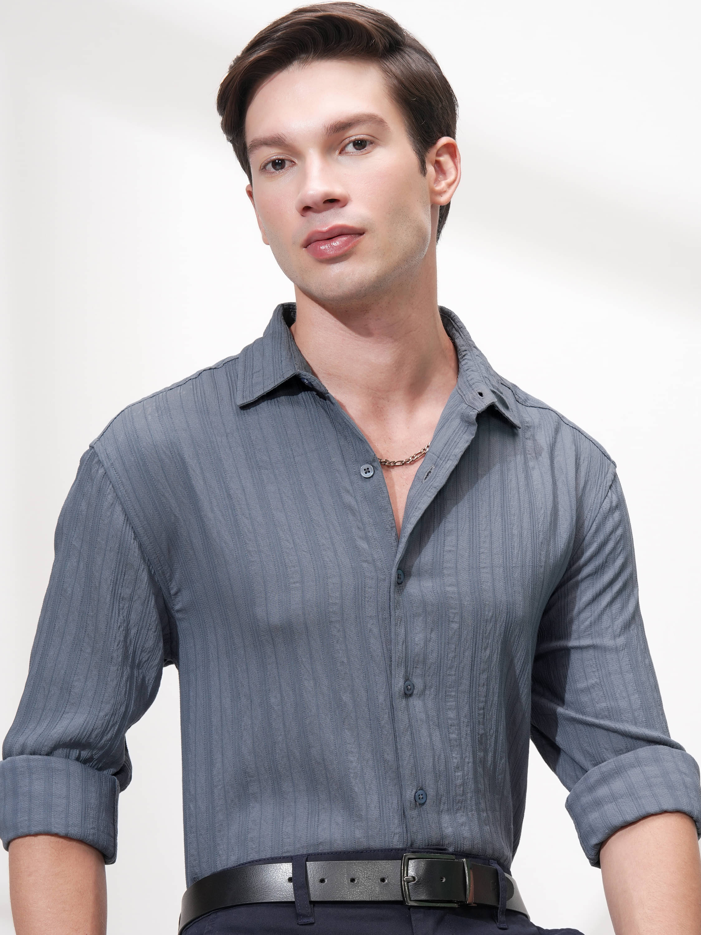 Highlander Poly Cotton Relaxed Fit Self Design Full Sleeves Men's Casual Shirt - Blue ( Pack of 1 ) Highlander Poly Cotton Relaxed Fit Self Design Full Sleeves Men's Casual Shirt - Blue ( Pack of 1 )
