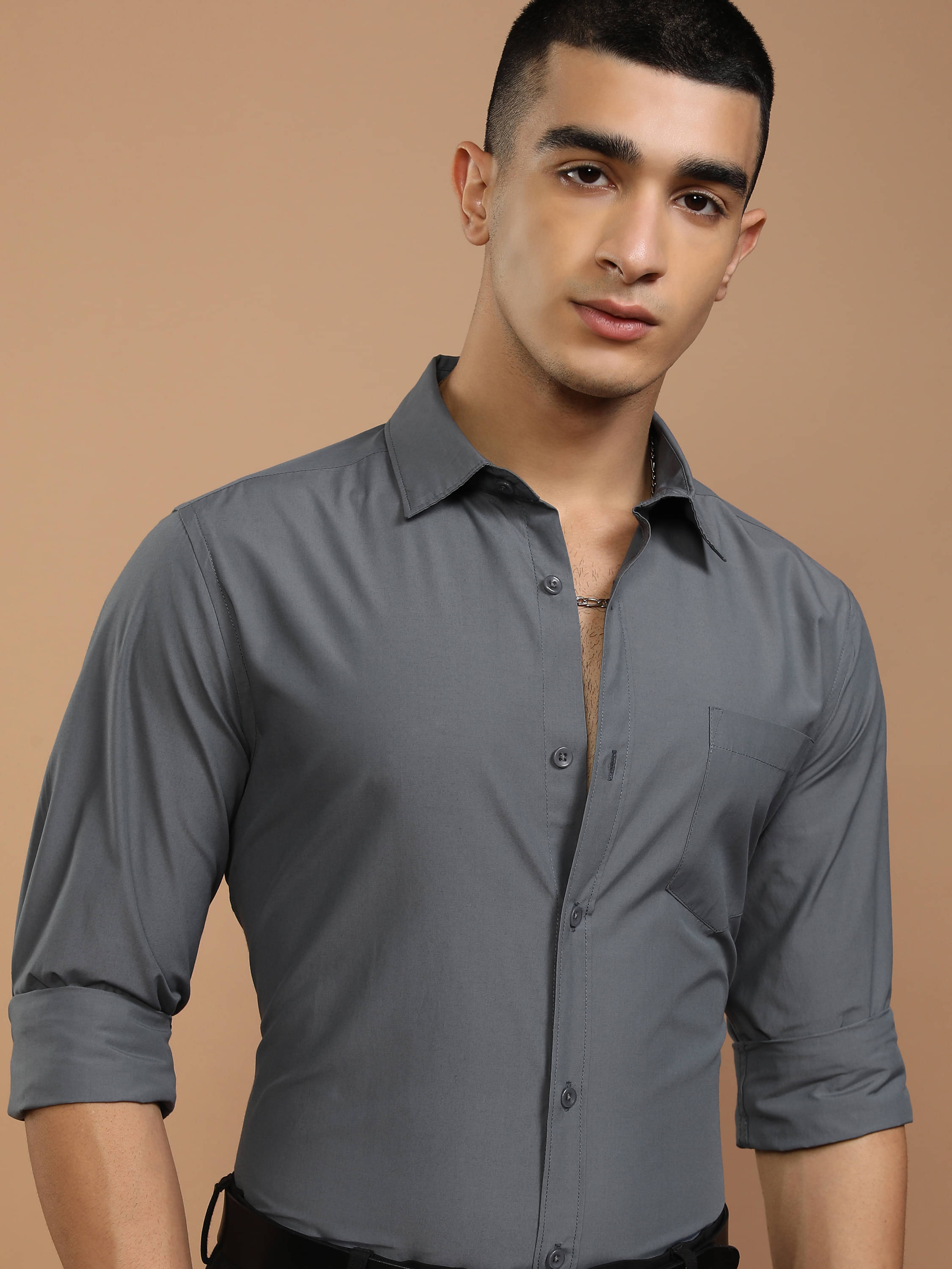     			Highlander Poly Cotton Slim Fit Solids Full Sleeves Men's Casual Shirt - Multicolor ( Pack of 1 )