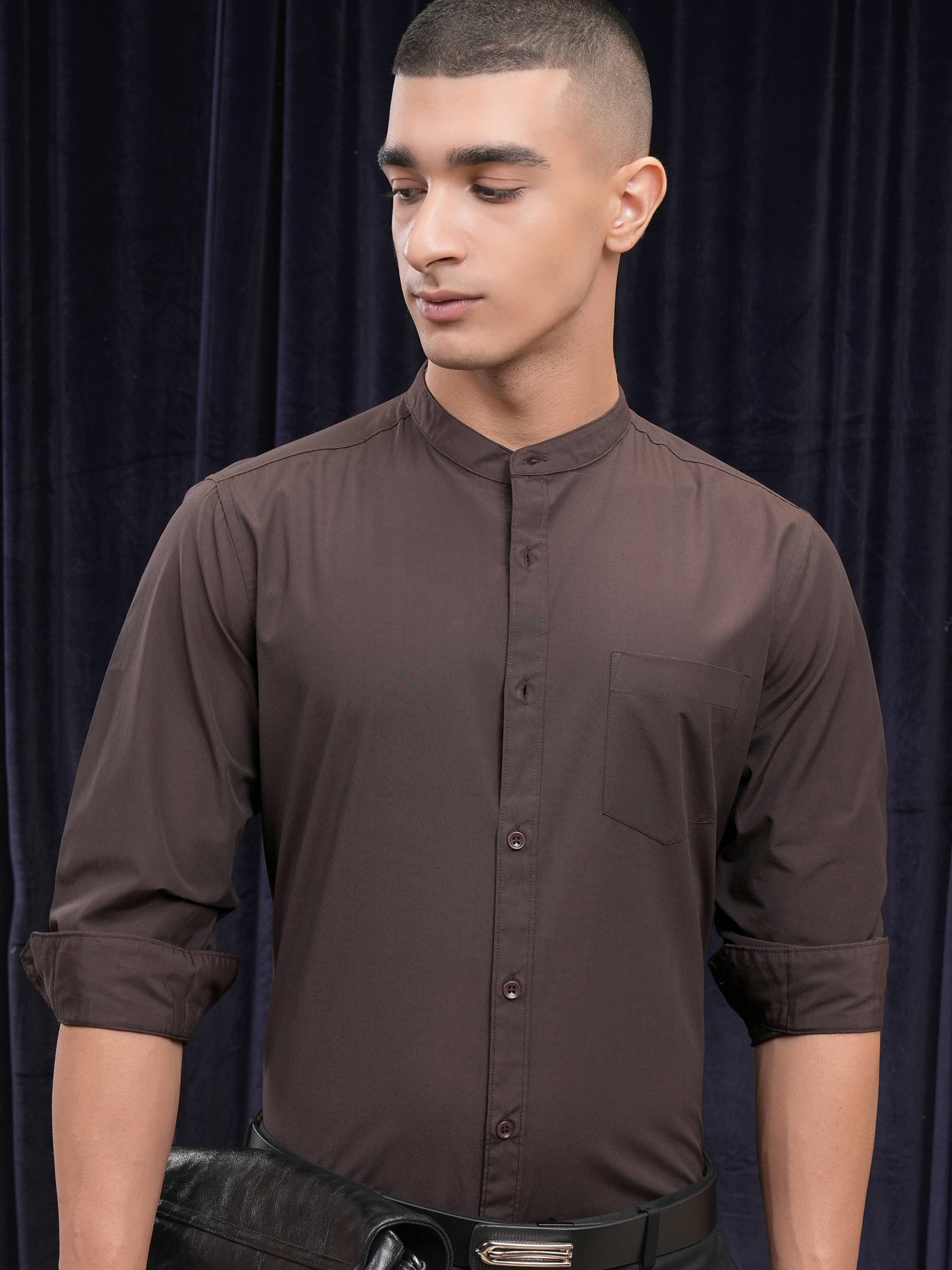 Highlander Poly Cotton Slim Fit Solids Full Sleeves Men's Casual Shirt - Brown ( Pack of 1 ) Highlander Poly Cotton Slim Fit Solids Full Sleeves Men's Casual Shirt - Brown ( Pack of 1 )
