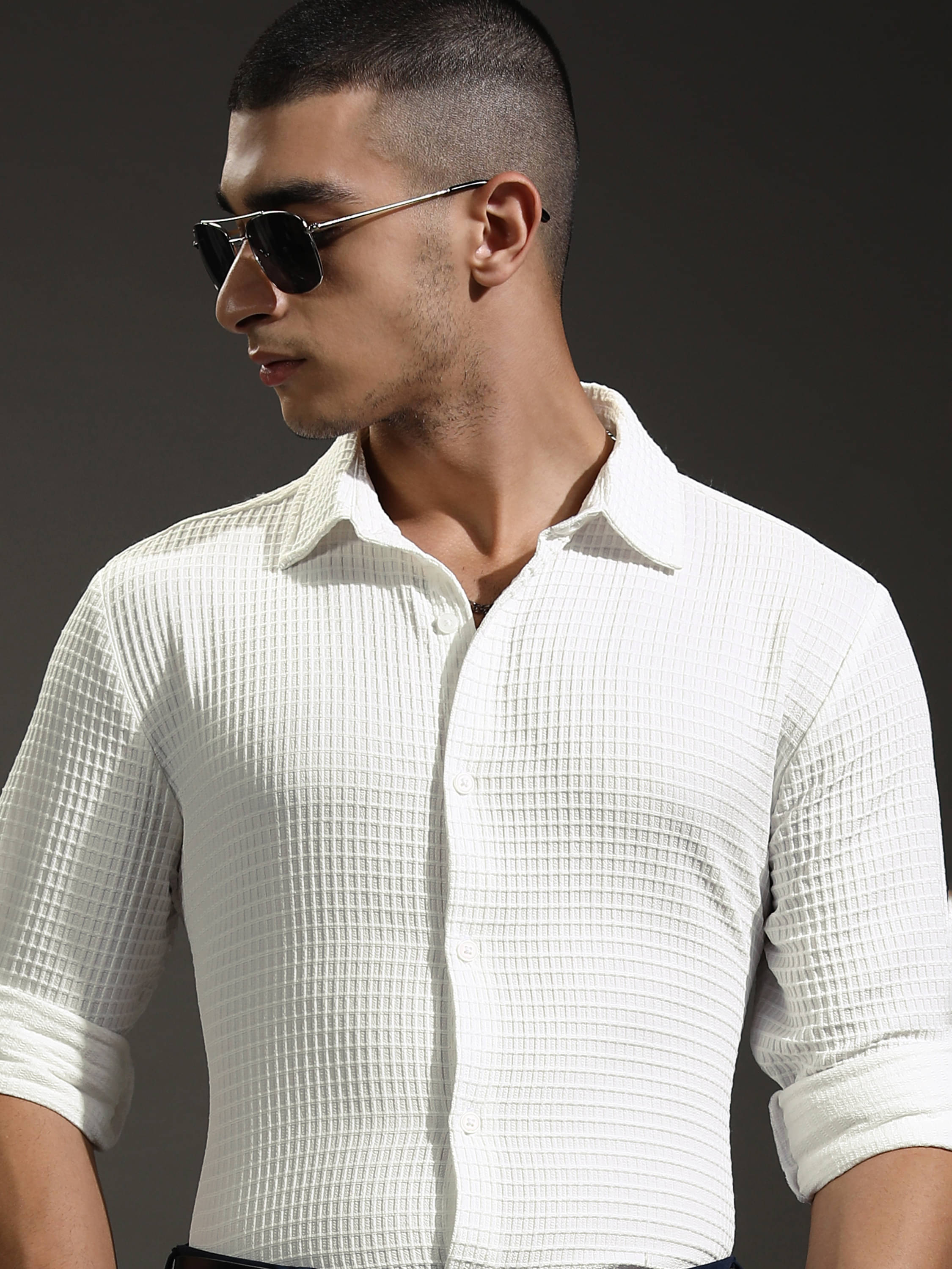 Highlander Poly Cotton Slim Fit Self Design Full Sleeves Men's Casual Shirt - White ( Pack of 1 ) Highlander Poly Cotton Slim Fit Self Design Full Sleeves Men's Casual Shirt - White ( Pack of 1 )