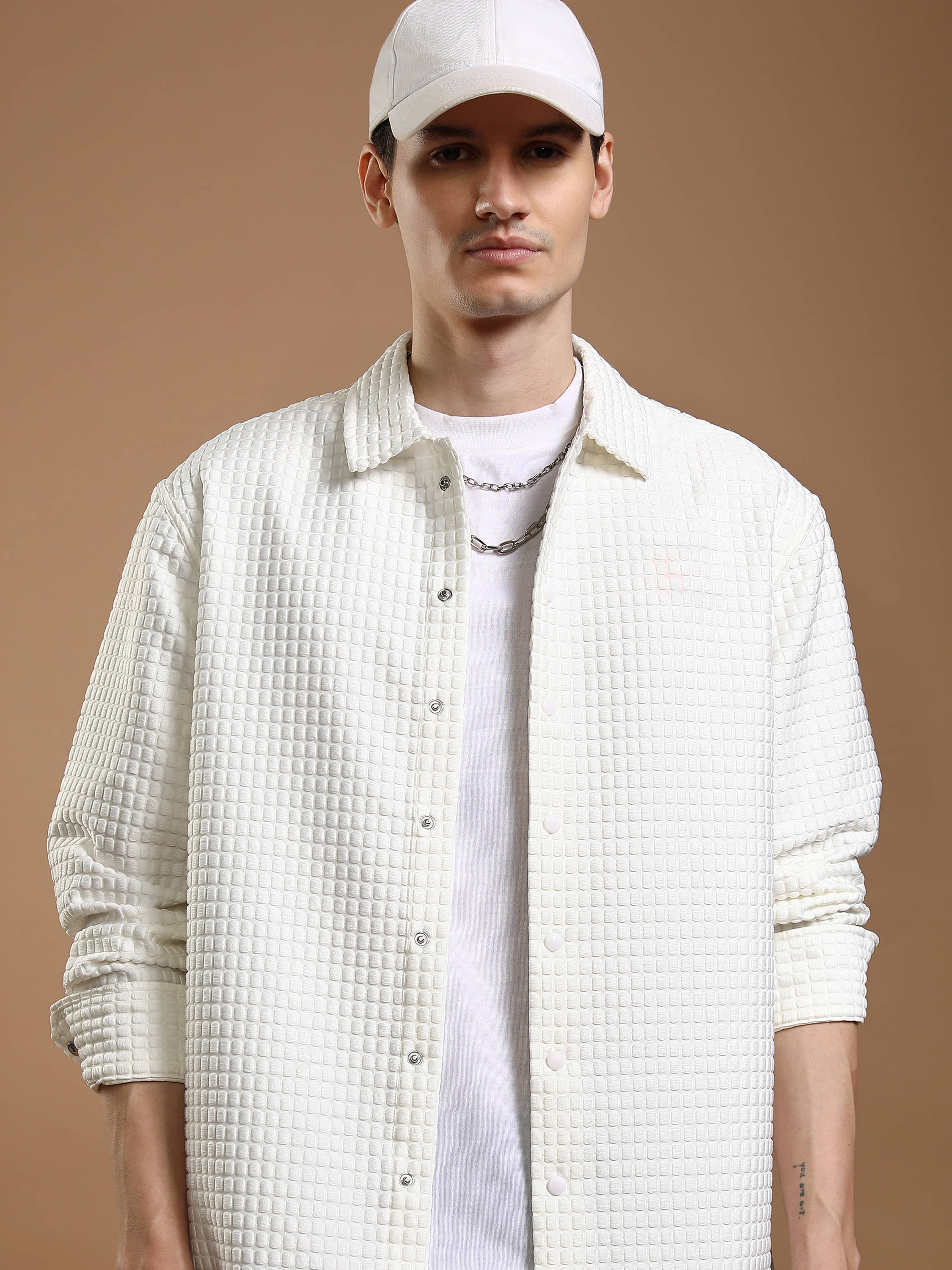 Highlander Polyester Relaxed Fit Self Design Full Sleeves Men's Casual Shirt - White ( Pack of 1 ) Highlander Polyester Relaxed Fit Self Design Full Sleeves Men's Casual Shirt - White ( Pack of 1 )