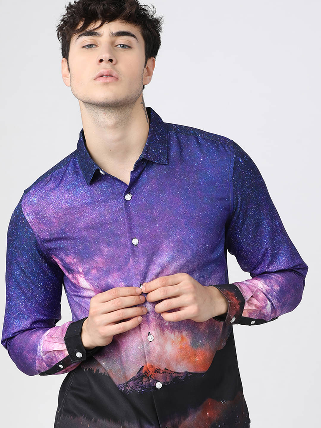     			Highlander Polyester Slim Fit Printed Full Sleeves Men's Casual Shirt - Multicolor ( Pack of 1 )