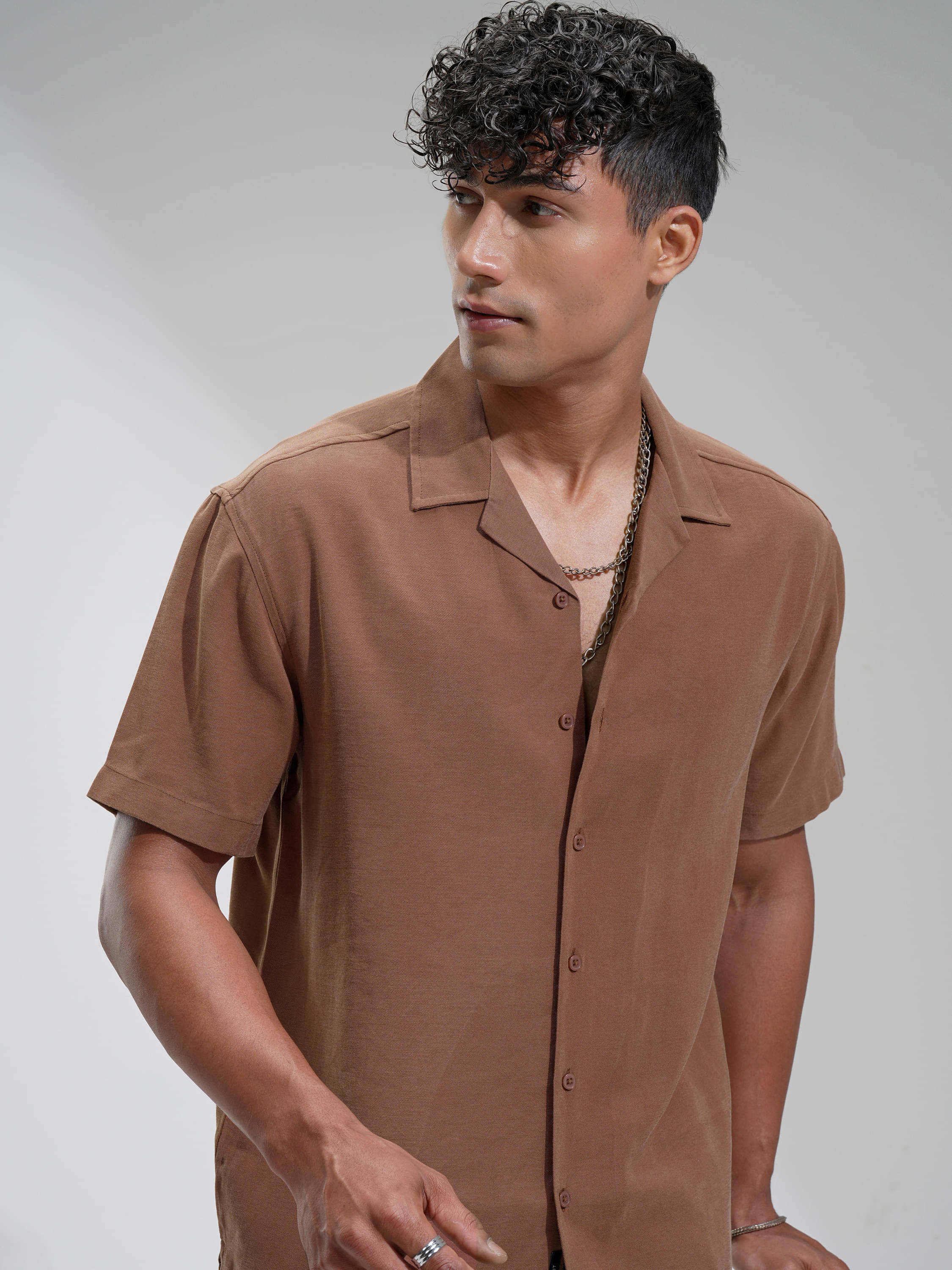 Highlander Rayon Relaxed Fit Solids Half Sleeves Men's Casual Shirt - Brown ( Pack of 1 ) Highlander Rayon Relaxed Fit Solids Half Sleeves Men's Casual Shirt - Brown ( Pack of 1 )
