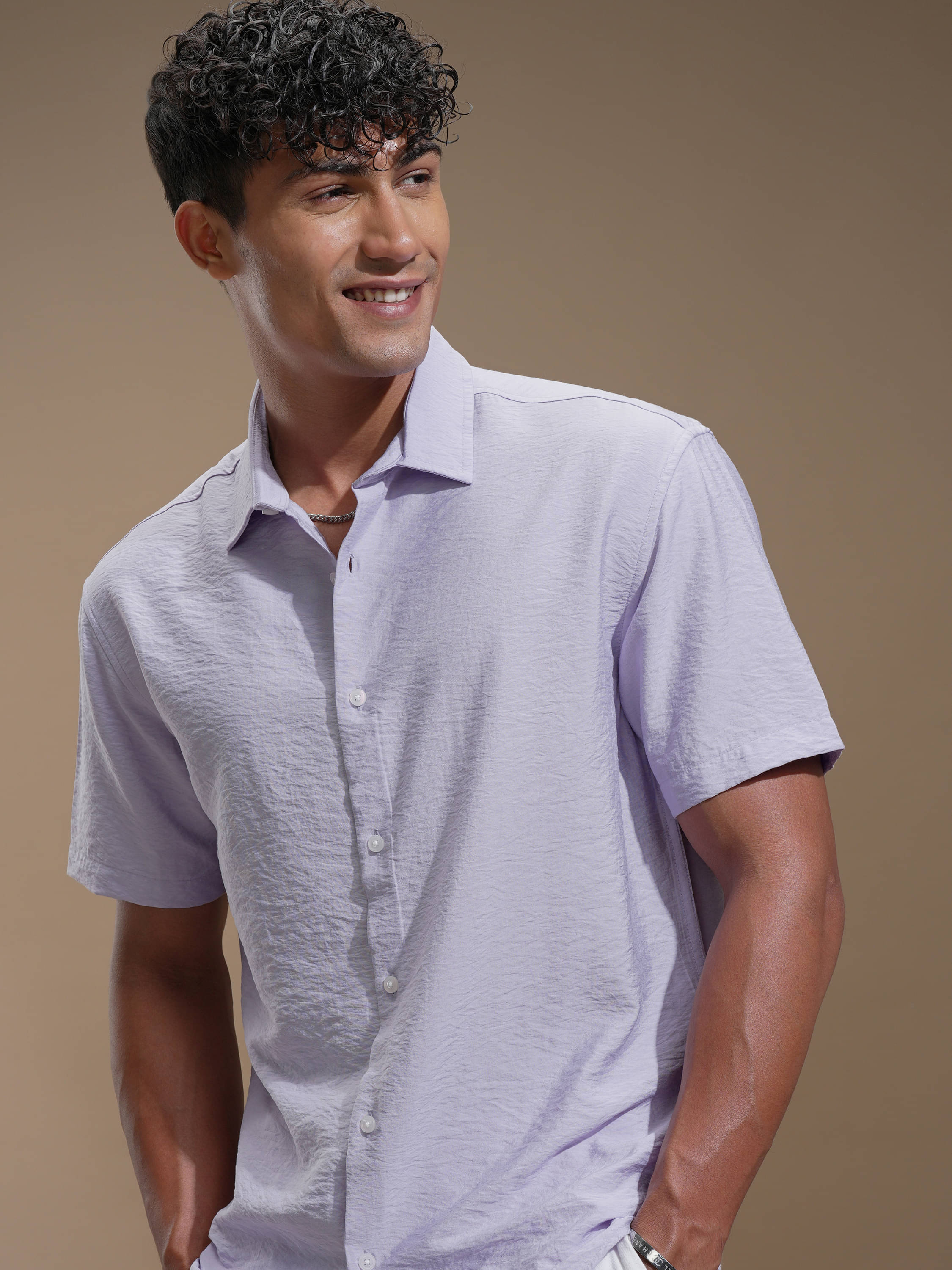 Highlander Viscose Relaxed Fit Self Design Half Sleeves Men's Casual Shirt - Purple ( Pack of 1 )     			Highlander Viscose Relaxed Fit Self Design Half Sleeves Men's Casual Shirt - Purple ( Pack of 1 )