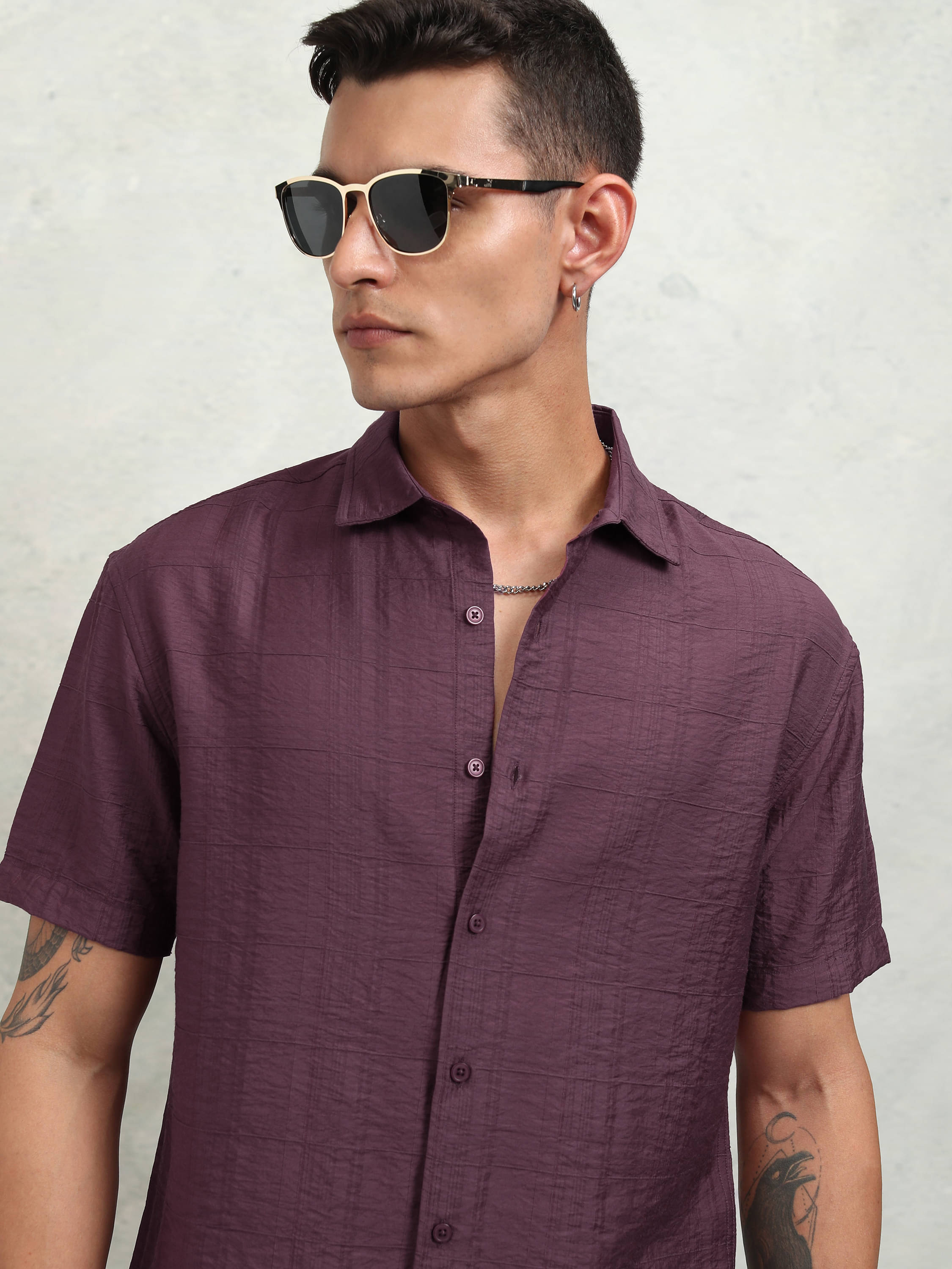     			Highlander Viscose Relaxed Fit Self Design Half Sleeves Men's Casual Shirt - Green ( Pack of 1 )