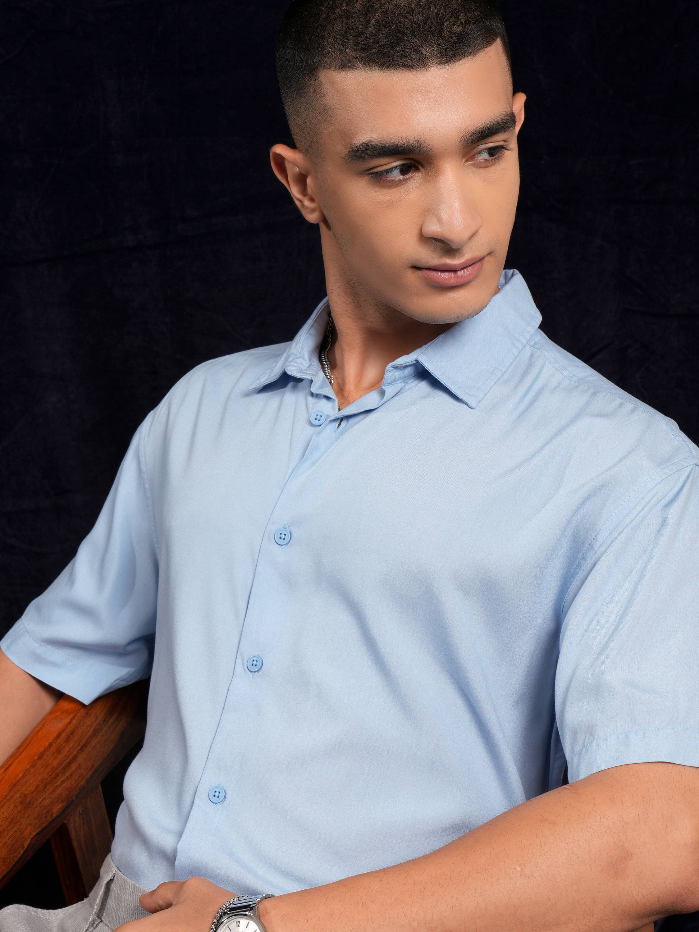 Highlander Viscose Relaxed Fit Solids Half Sleeves Men's Casual Shirt - Blue ( Pack of 1 ) Highlander Viscose Relaxed Fit Solids Half Sleeves Men's Casual Shirt - Blue ( Pack of 1 )