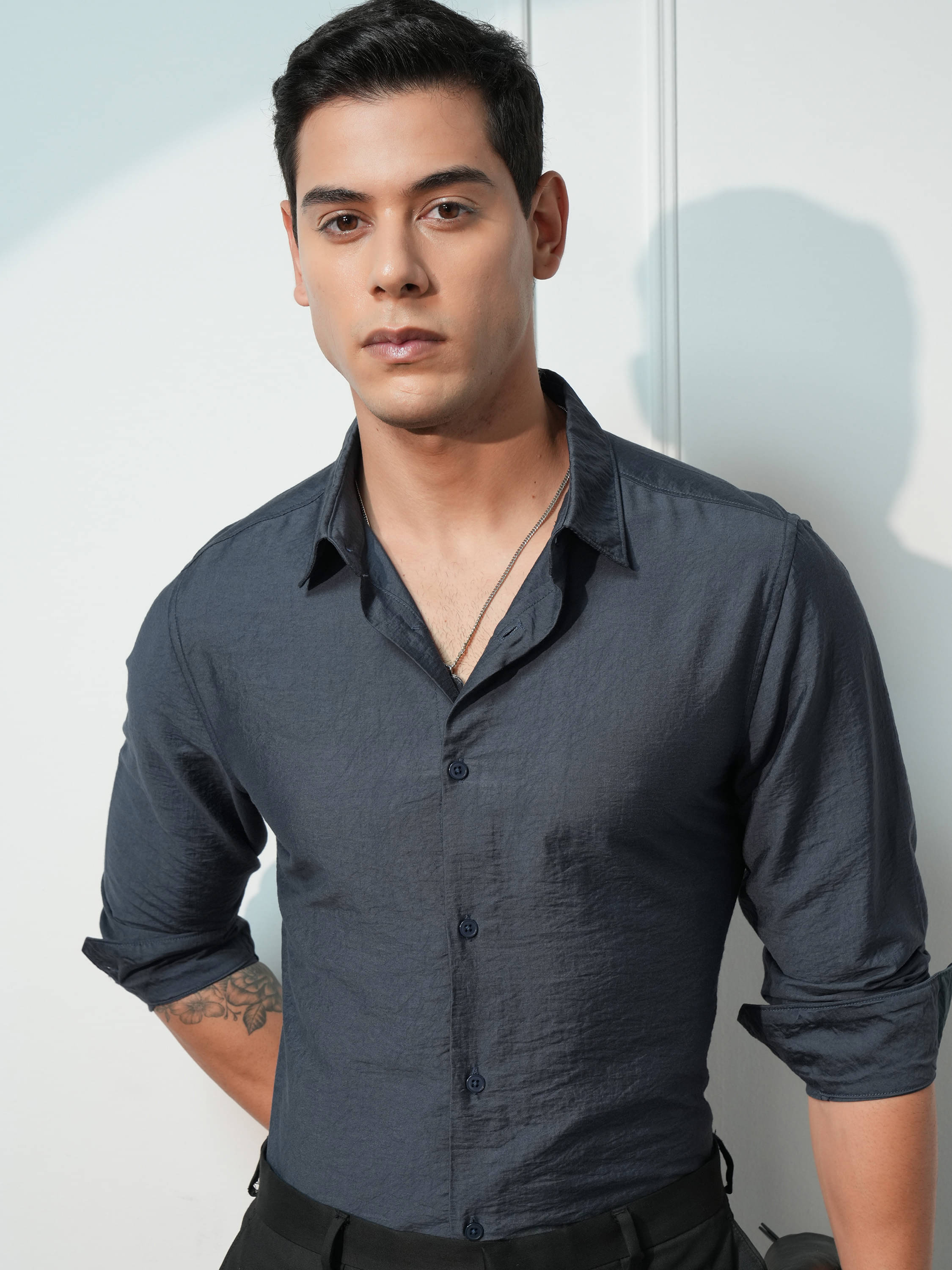 Highlander Viscose Slim Fit Solids Full Sleeves Men's Casual Shirt - Blue ( Pack of 1 ) Highlander Viscose Slim Fit Solids Full Sleeves Men's Casual Shirt - Blue ( Pack of 1 )
