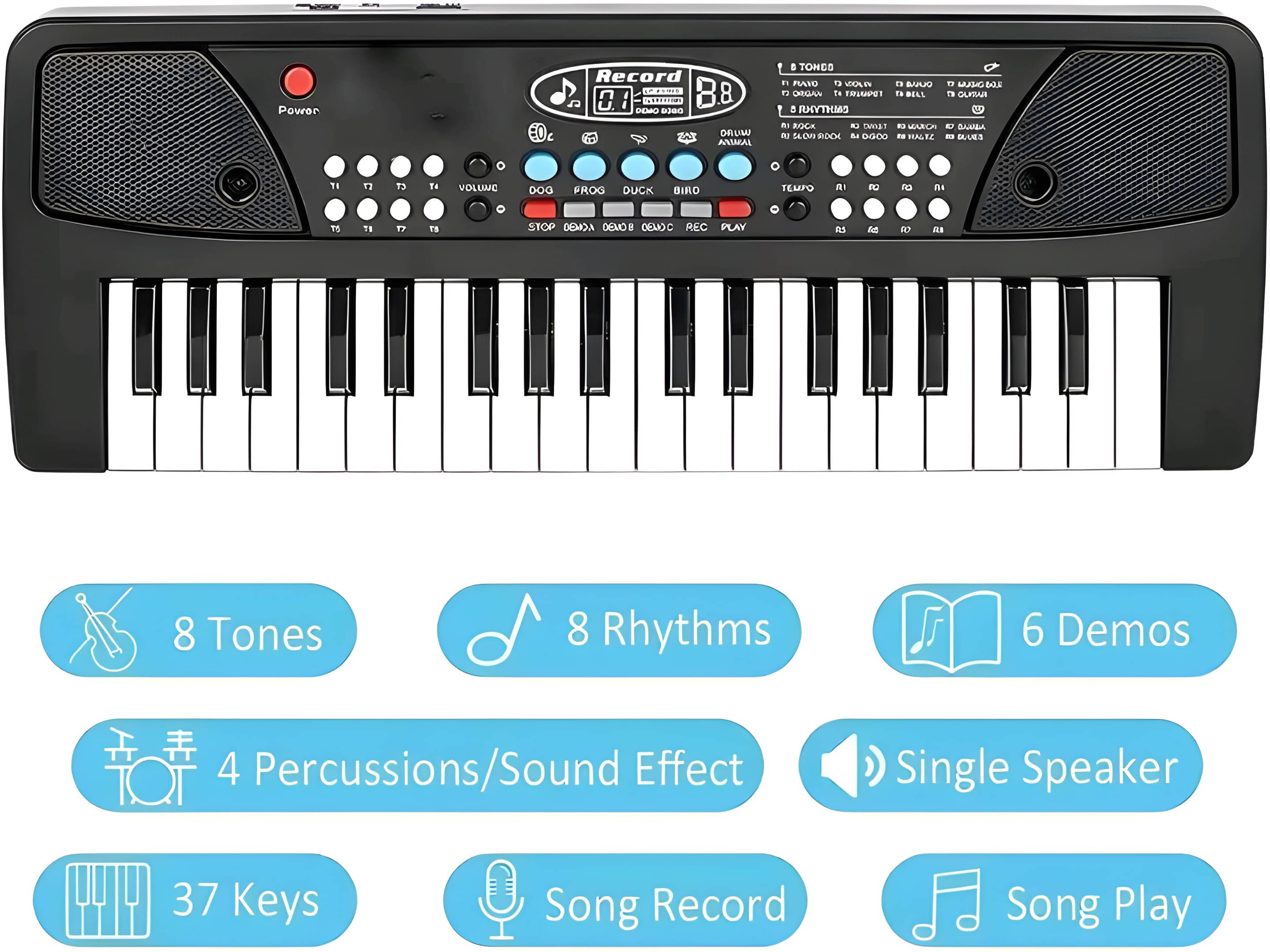     			37 key piano keyboard toy for kids with USB cable Recording With Mic