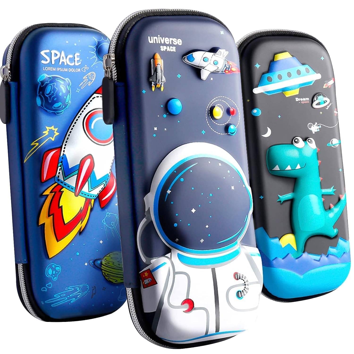     			3D Cover Eva Space Astronaut Theme Pencil Case Large Capacity Pencil Pouch Bag Compass School Pouch Organizer, Stylish Pen Holder Pouch Stationery Box,  Vinyl Acetate (EVA), Multicolor