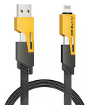 4 in 1 Multi Function Braided Fast Charging Cable with Lightning to USB-C, Type C-C, Ligthning to USB, Military Grade Durability, Compatible for iPhone, Samsung, Oneplus Series & More