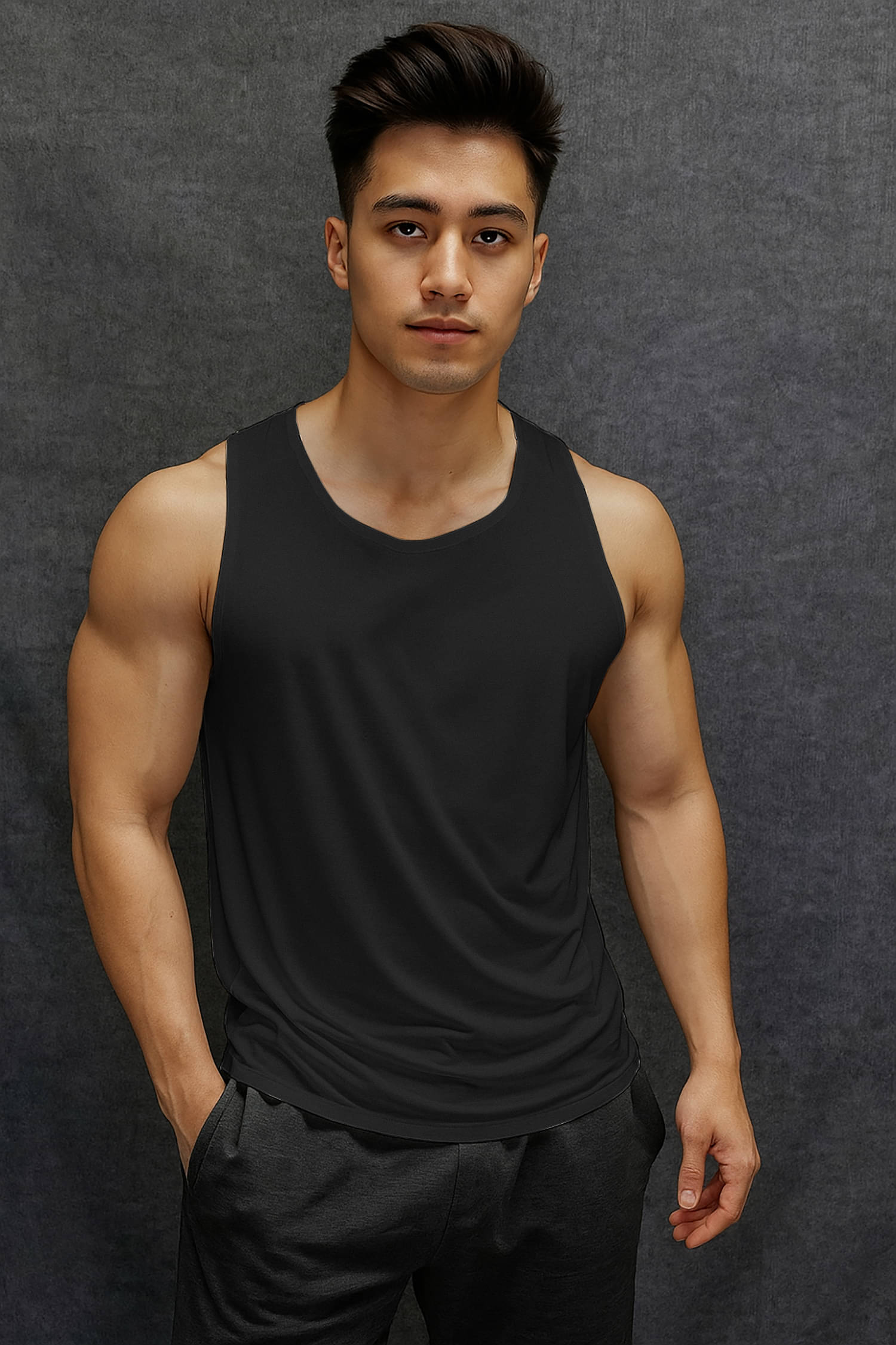     			Aiza Collection Pack of 1 Cotton Blend Basic Vest For Men ( Black )