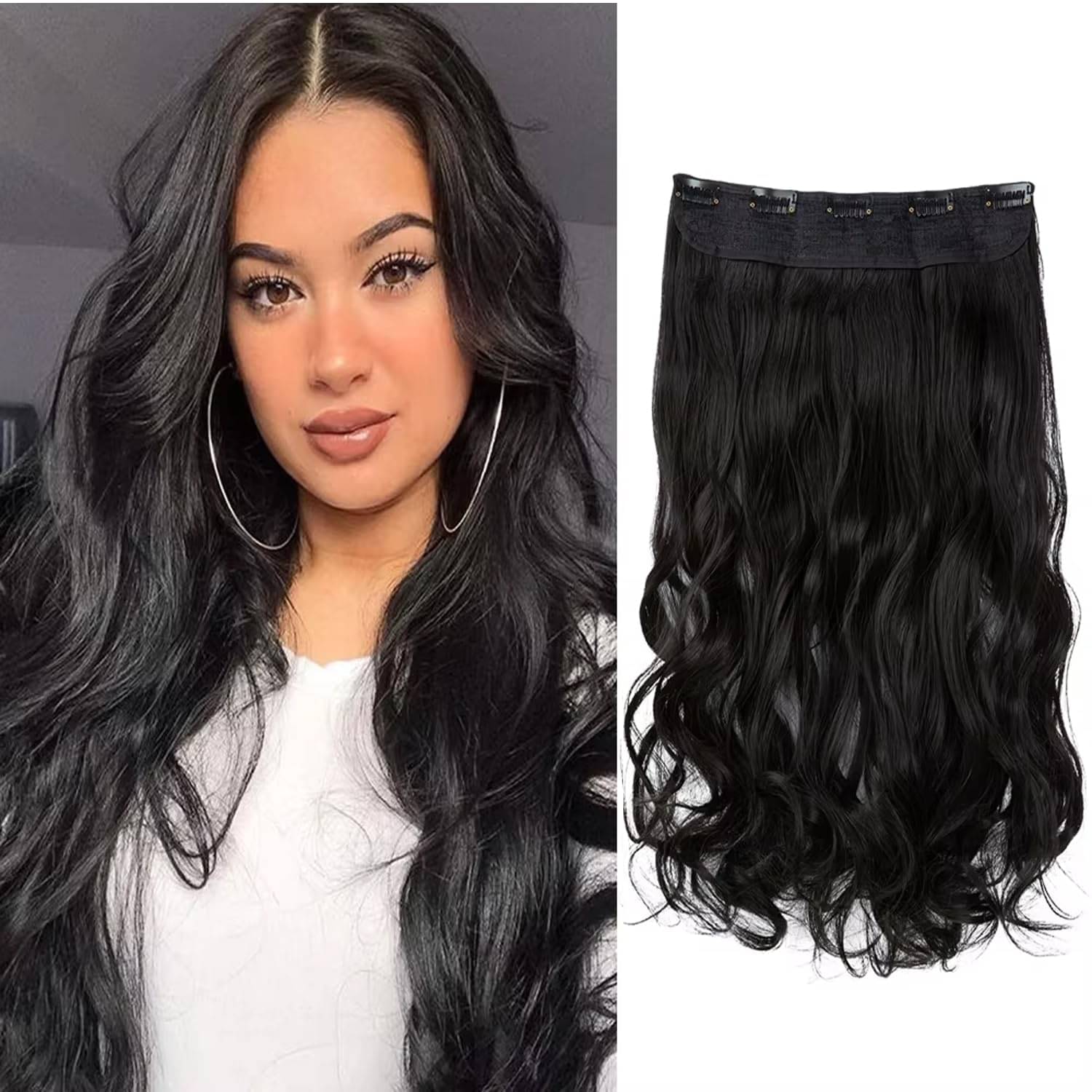 Akashkrishna - Black Clip In Hair Extension Akashkrishna - Black Clip In Hair Extension