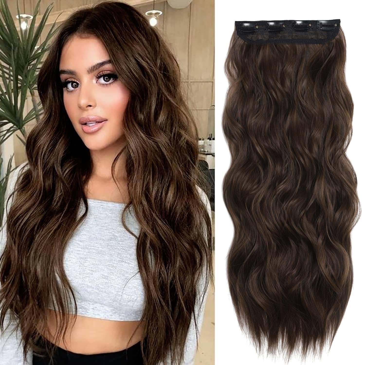     			Akashkrishna - Dark Brown Clip In Hair Extension