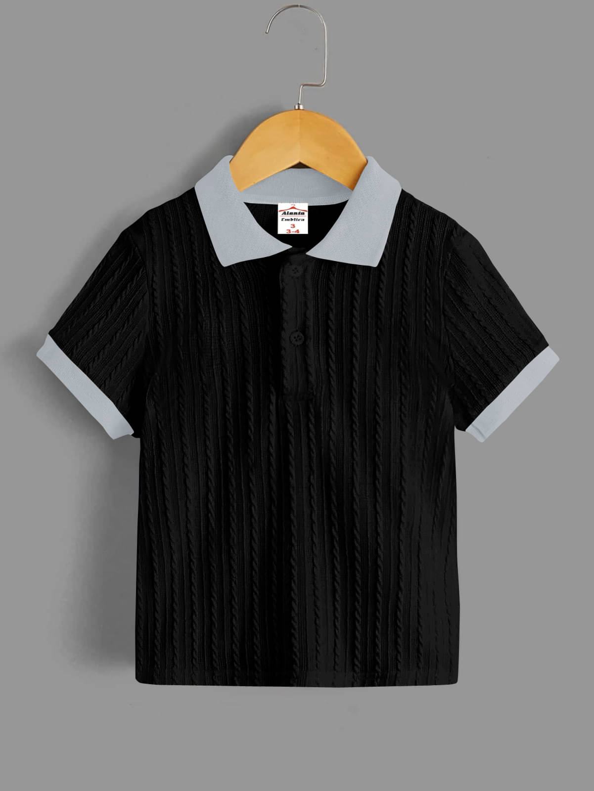     			Alanta Pack of 1 Boys Cotton Blend T-Shirt ( Black )
