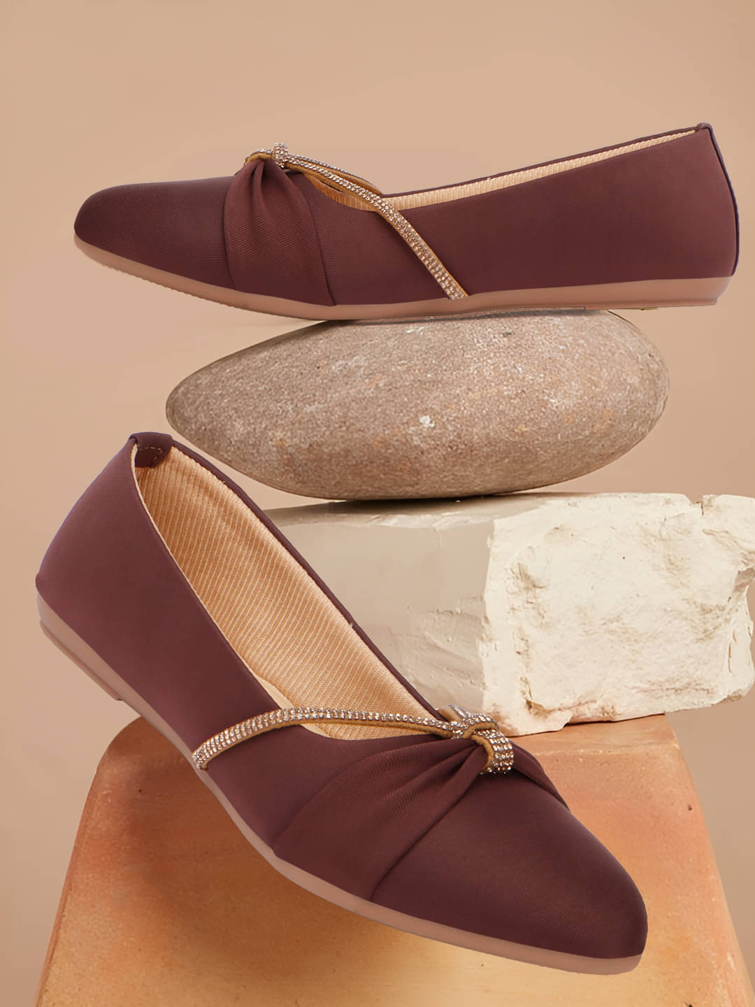     			Aroom Brown Women's Ethnic Ballerinas