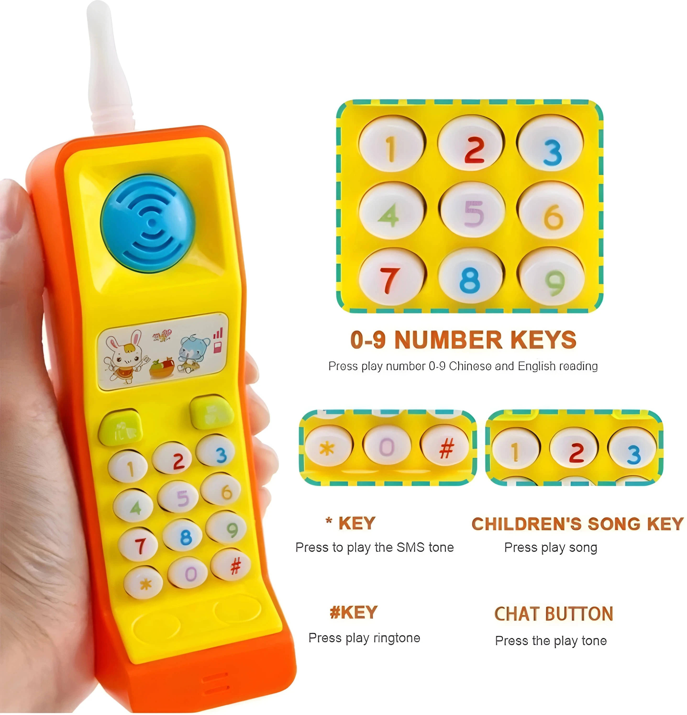 Baby Smiles Smart Phone Cordless Mobile Baby Funny Phone Toy Light Music Kids Baby Smiles Smart Phone Cordless Mobile Baby Funny Phone Toy Light Music Kids