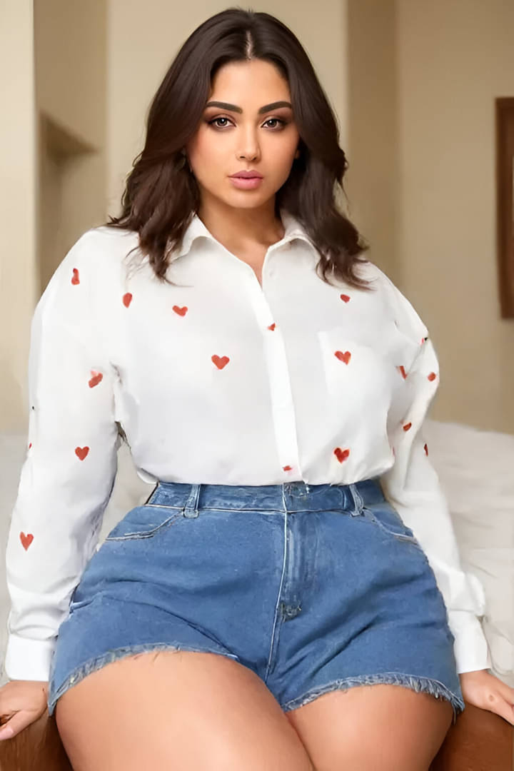 CADMON Women Embroidered Cotton Shirt ( White ) CADMON Women Embroidered Cotton Shirt ( White )