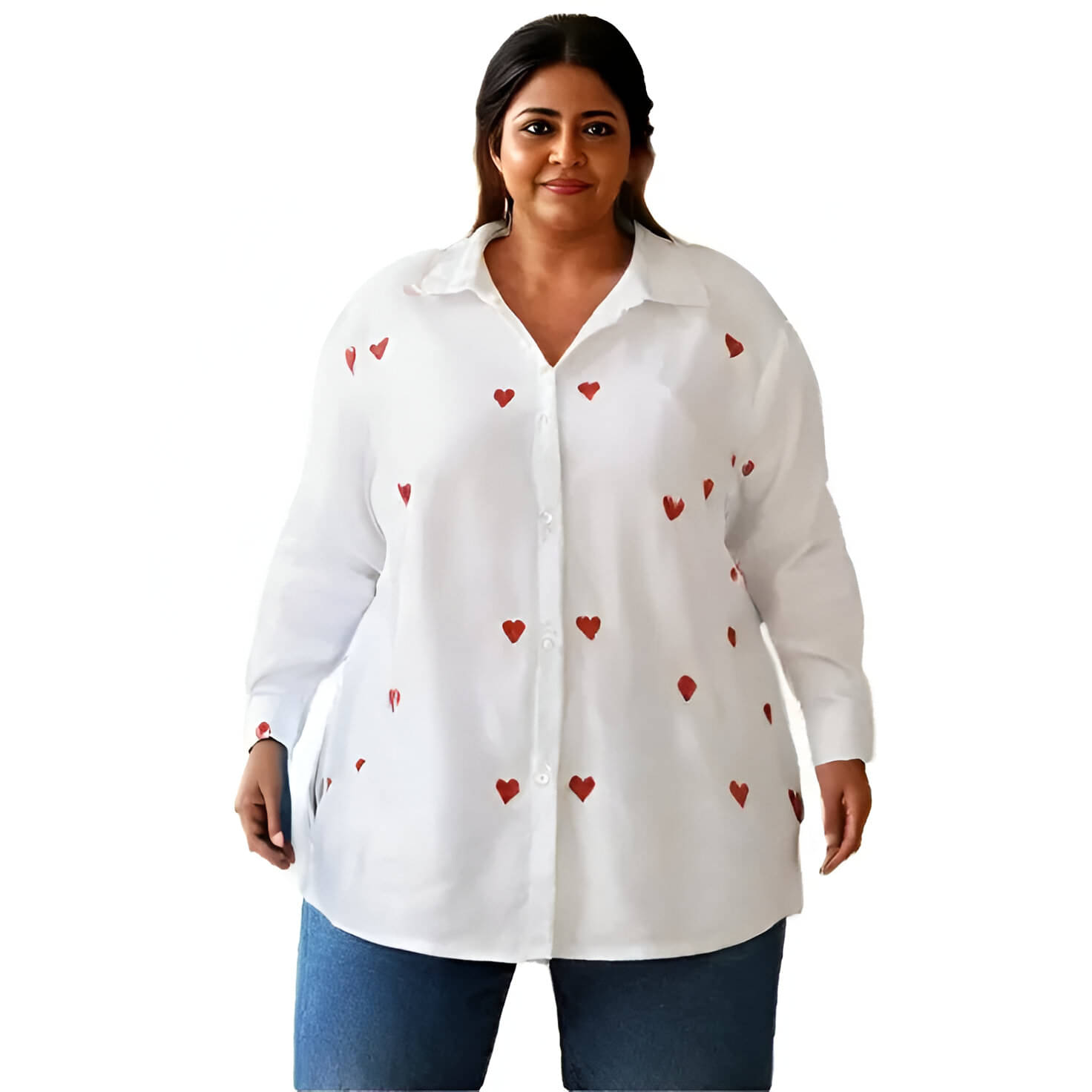 CADMON Women Embroidered Cotton Shirt ( White ) CADMON Women Embroidered Cotton Shirt ( White )
