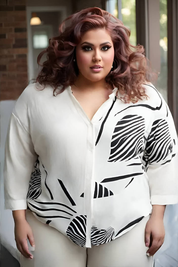 CADMON Women Printed Cotton Shirt ( White ) CADMON Women Printed Cotton Shirt ( White )
