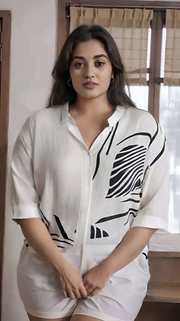 CADMON Women Printed Cotton Shirt ( White ) CADMON Women Printed Cotton Shirt ( White )