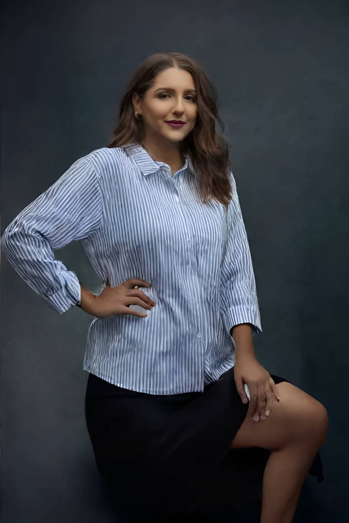 CADMON Women Striped Cotton Shirt ( Blue ) CADMON Women Striped Cotton Shirt ( Blue )