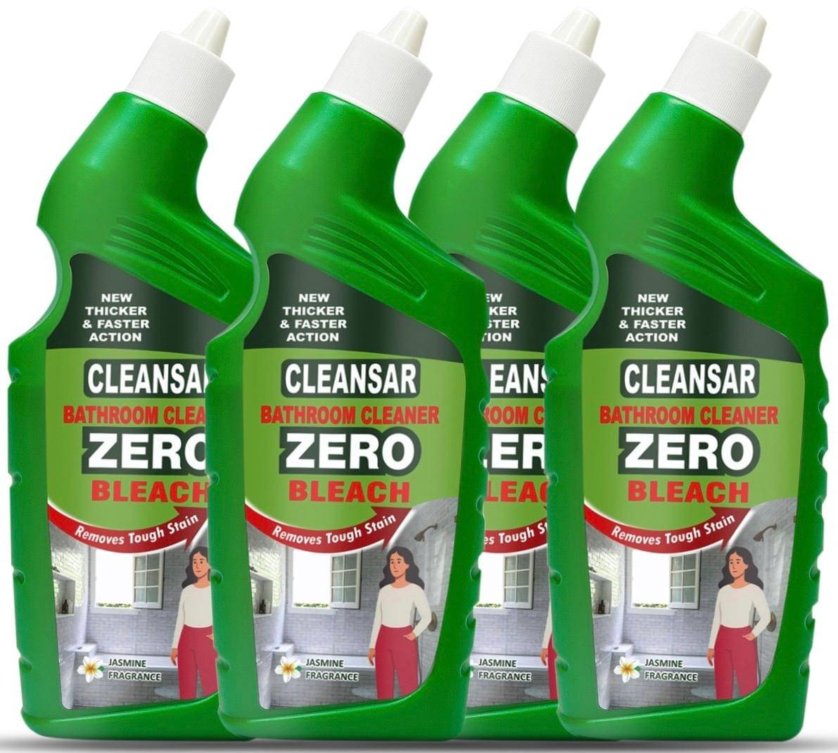     			CLEANSAR CLEANSAR Bathroom Cleaner Ready to Use Liquid Jasmin 2000 Pack of 4