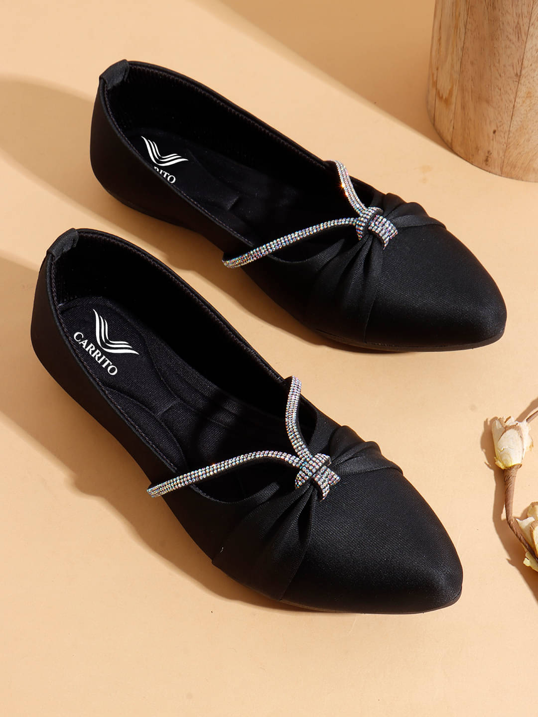 Carrito Black Women's Ethnic Ballerinas     			Carrito Black Women's Ethnic Ballerinas