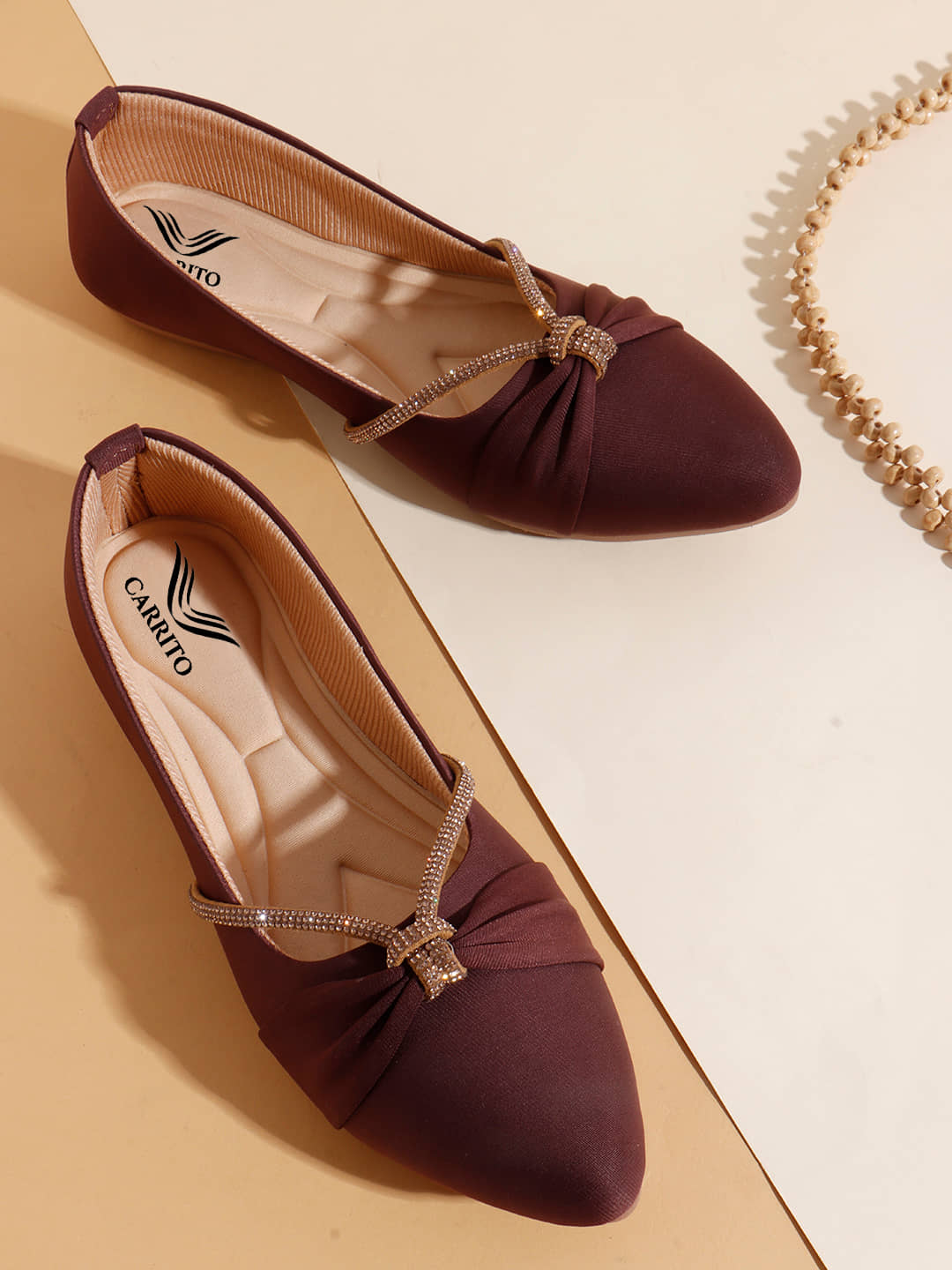 Carrito Brown Women's Ethnic Ballerinas - Casual Shoes | Buy online on ZillyBuy