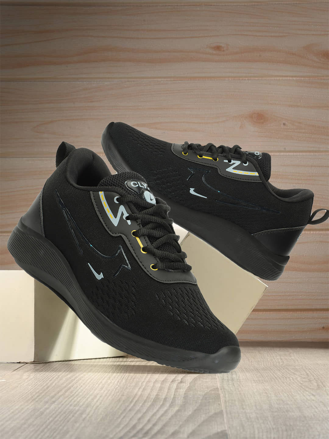 Clymb Black Men's Sports Running Shoes - Sports Shoes | Buy online on ZillyBuy