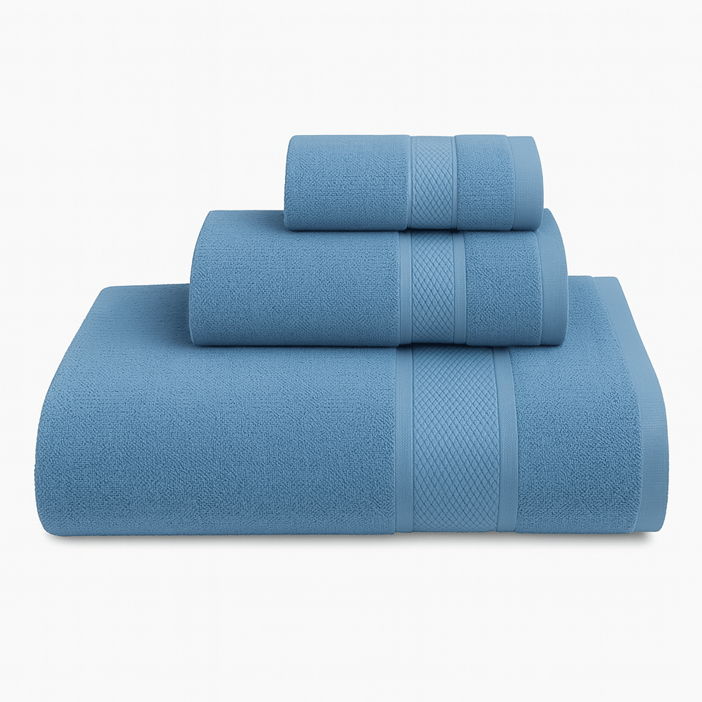     			Dollar Pack of 3 Terry Above 600 -GSM Bath Towel ( Light Blue )