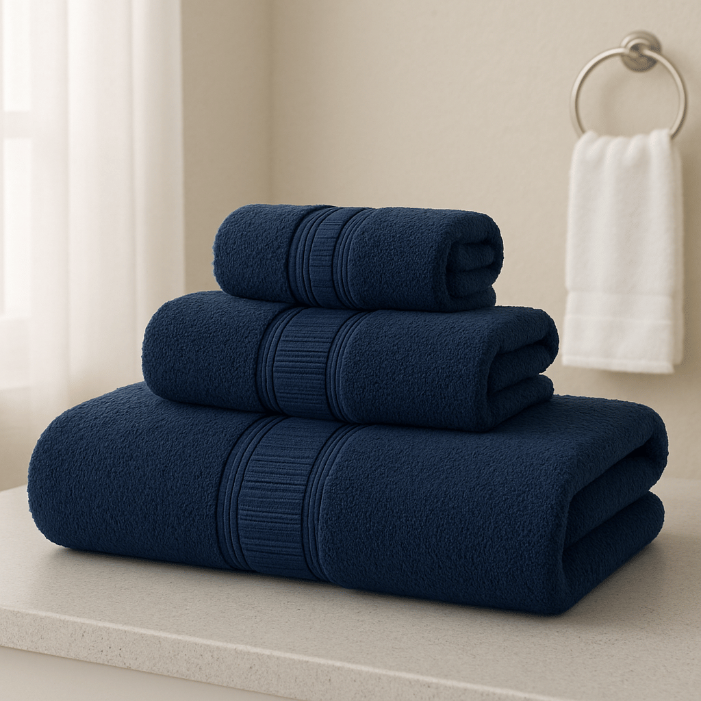     			Dollar Pack of 3 Terry Above 600 -GSM Bath Towel ( Blue )