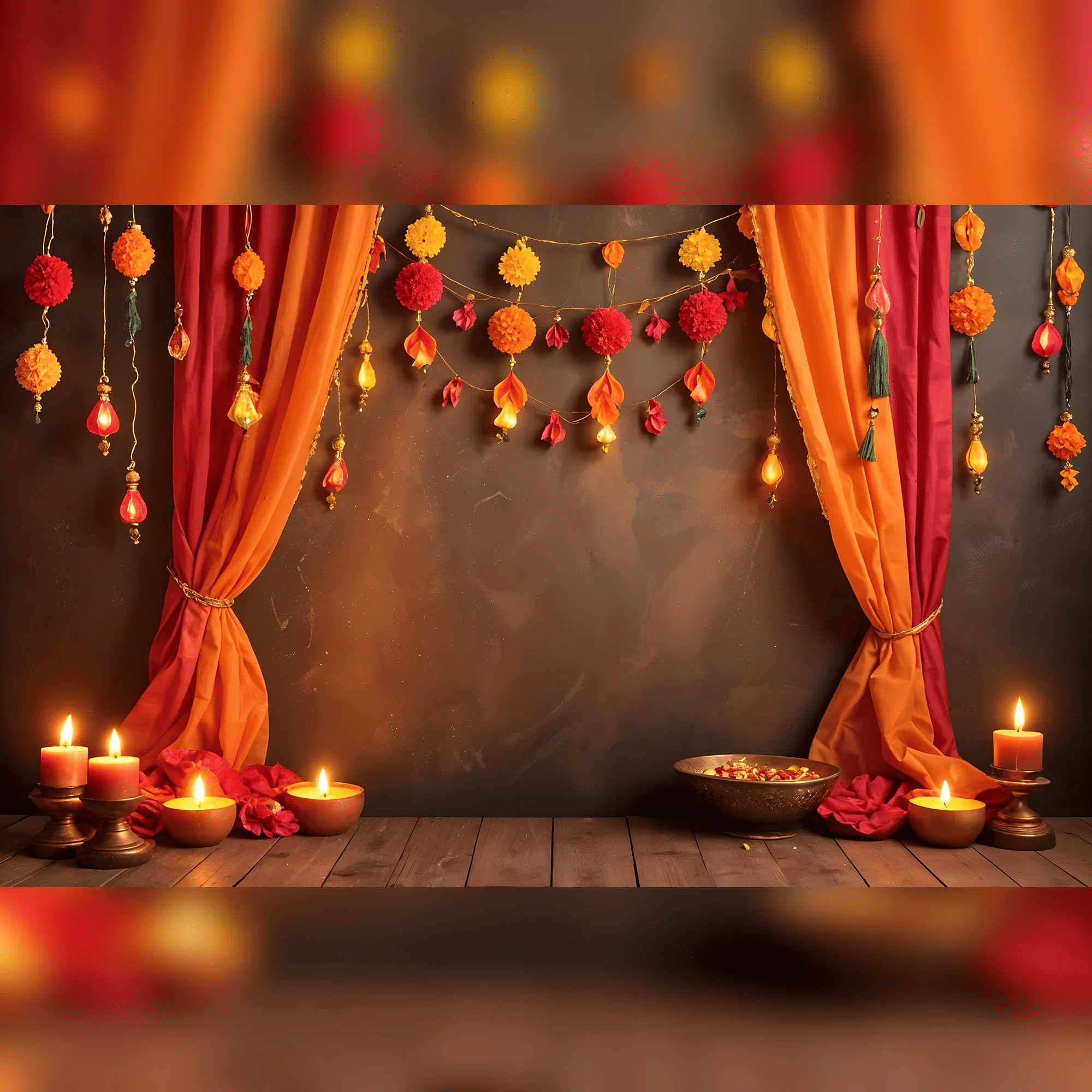 Festive Backdrop Decorative Curtain For Diwali Laxmi Ganesh Pooja Festival Backdrop Cloth (5 X 7 ft) Festive Backdrop Decorative Curtain For Diwali Laxmi Ganesh Pooja Festival Backdrop Cloth (5 X 7 ft)