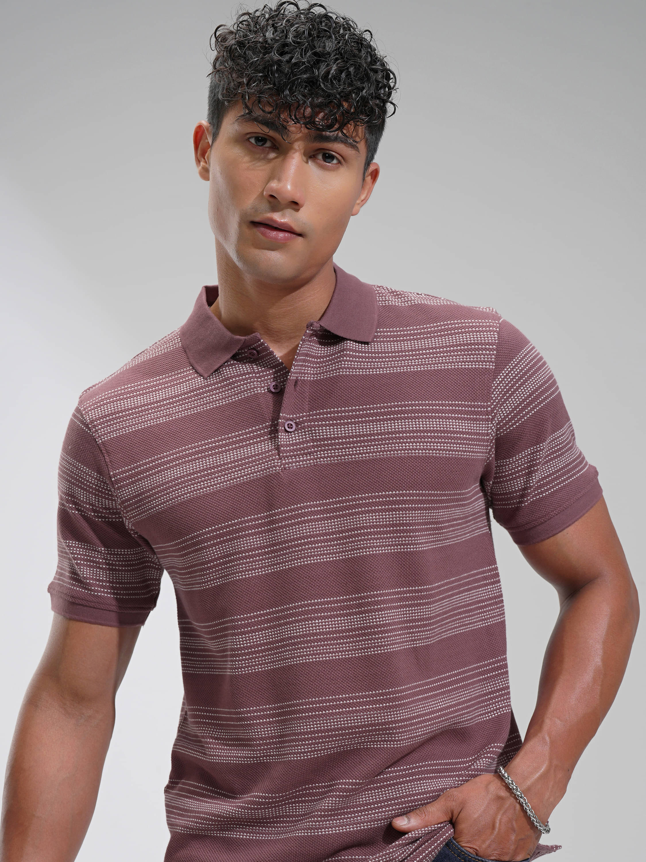 Highlander Men Cotton Slim Fit Self Design Polo T Shirt ( Multicolor ) Highlander Men Cotton Slim Fit Self Design Polo T Shirt ( Multicolor )