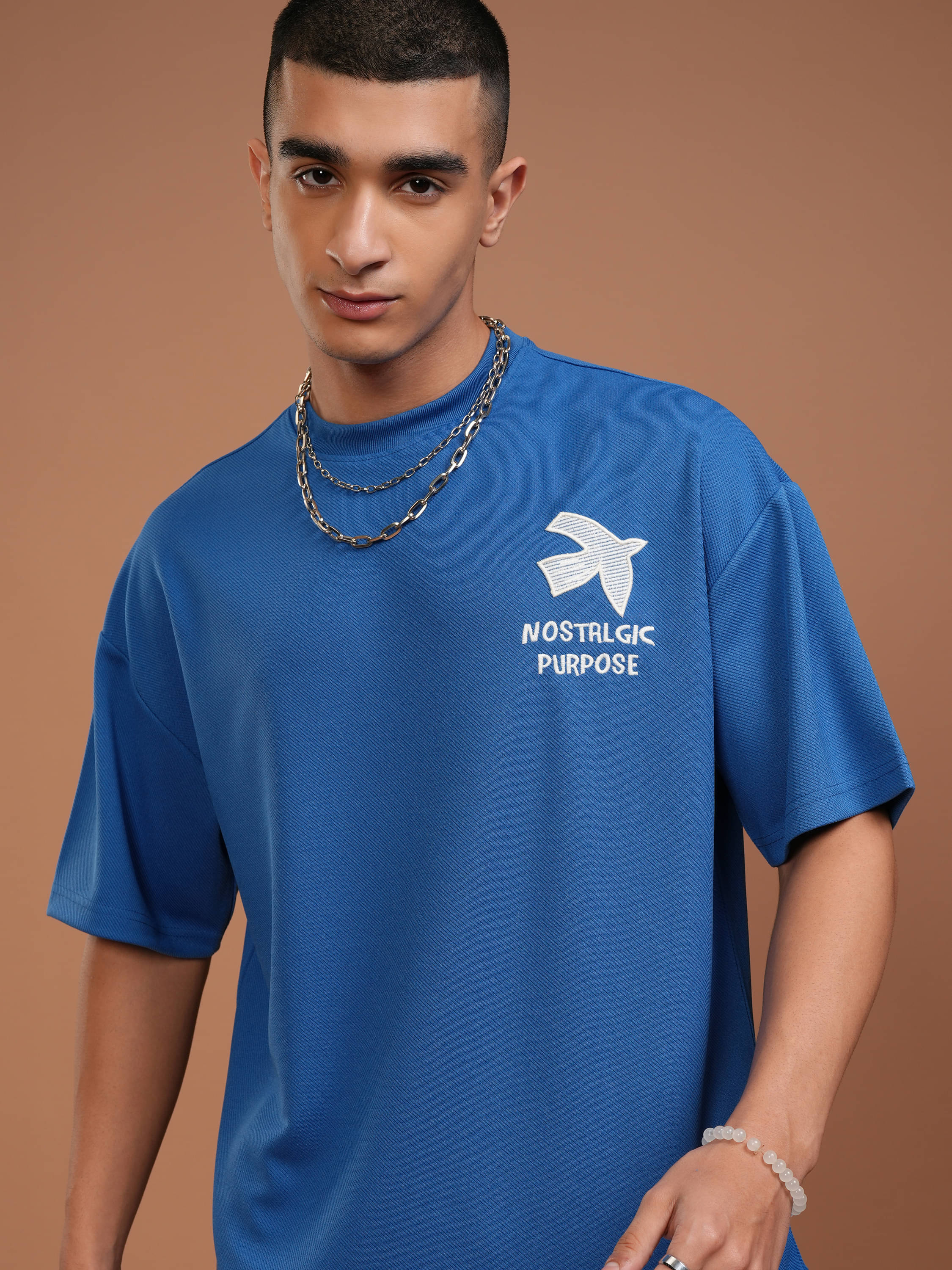 Highlander Men Polyester Oversized Fit Printed T-Shirt ( Blue ) Highlander Men Polyester Oversized Fit Printed T-Shirt ( Blue )