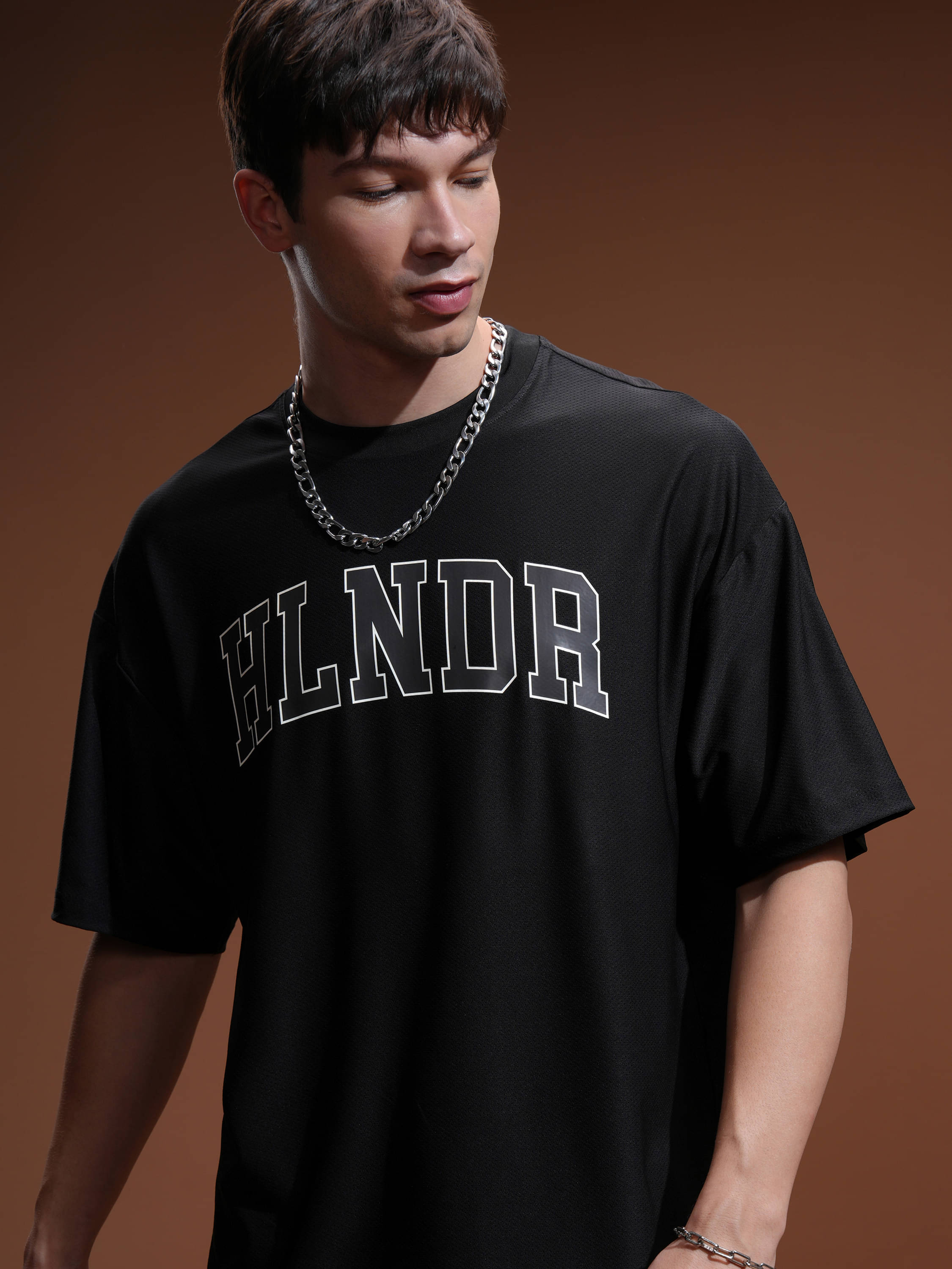 Highlander Men Polyester Oversized Fit Printed T-Shirt ( Black ) Highlander Men Polyester Oversized Fit Printed T-Shirt ( Black )