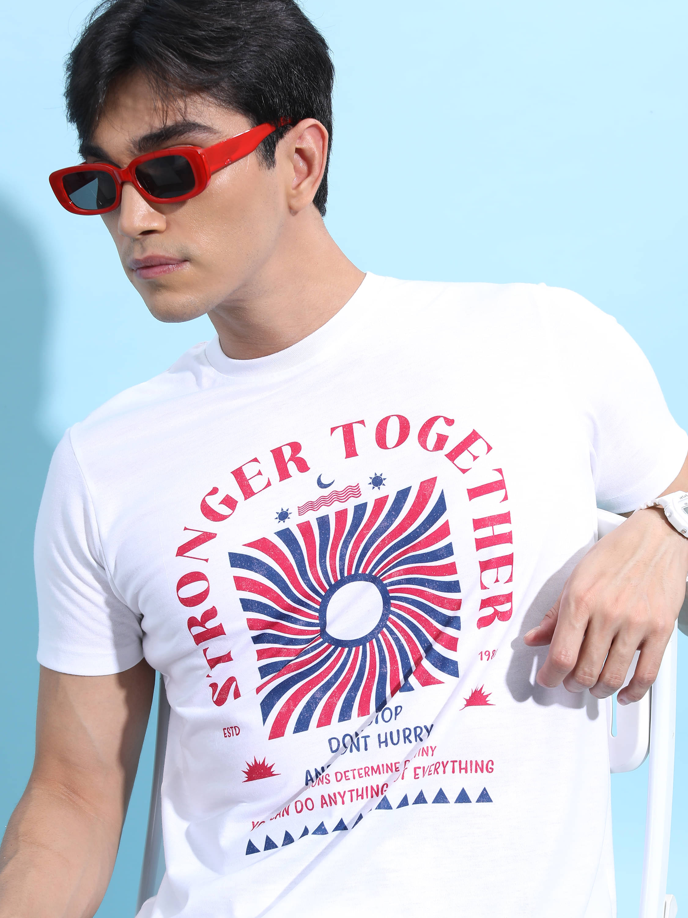     			Highlander Men Polyester Relaxed Fit Printed T-Shirt ( White )