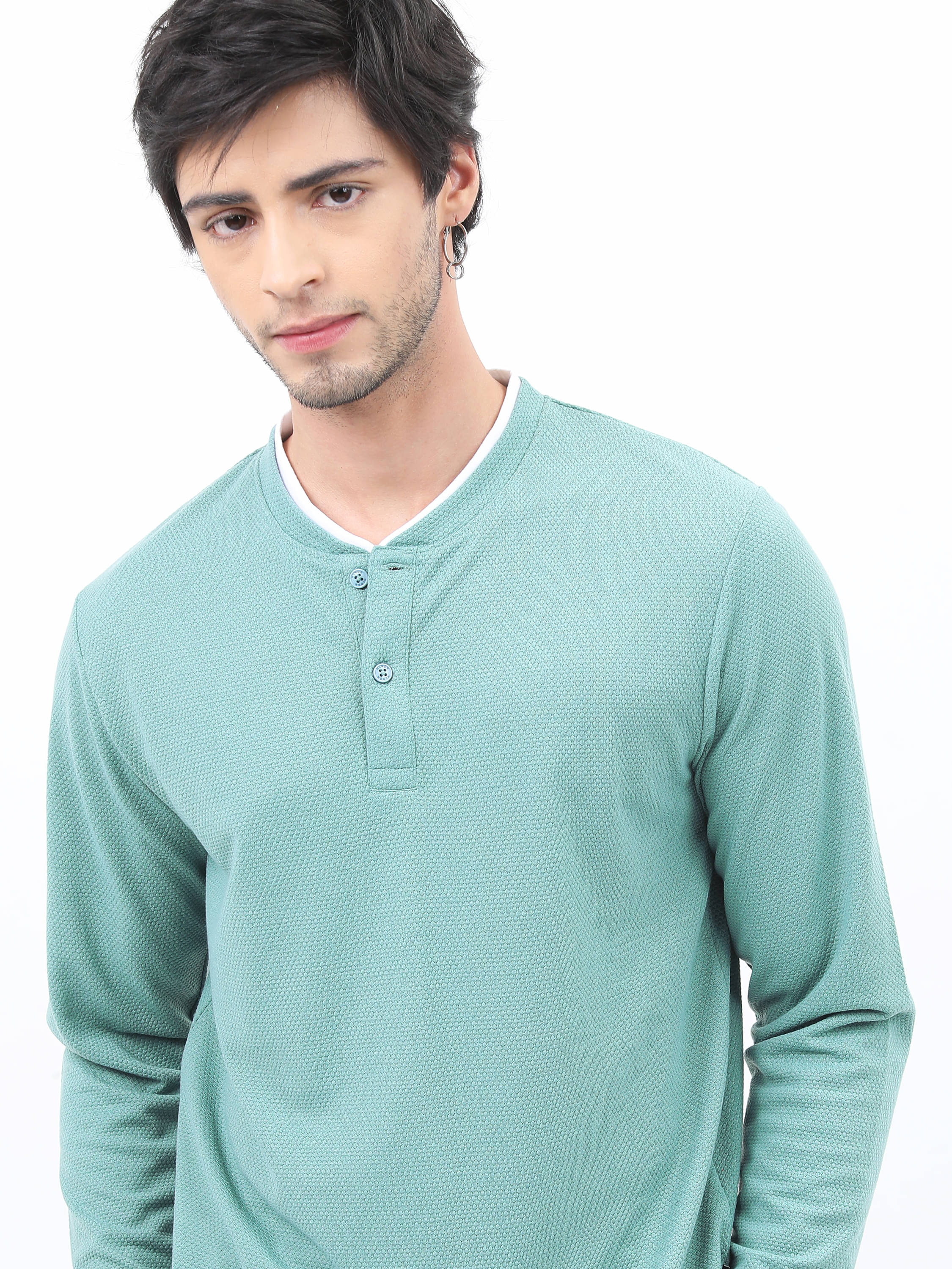     			Highlander Men Polyester Slim Fit Solid T-Shirt ( Sea Green )