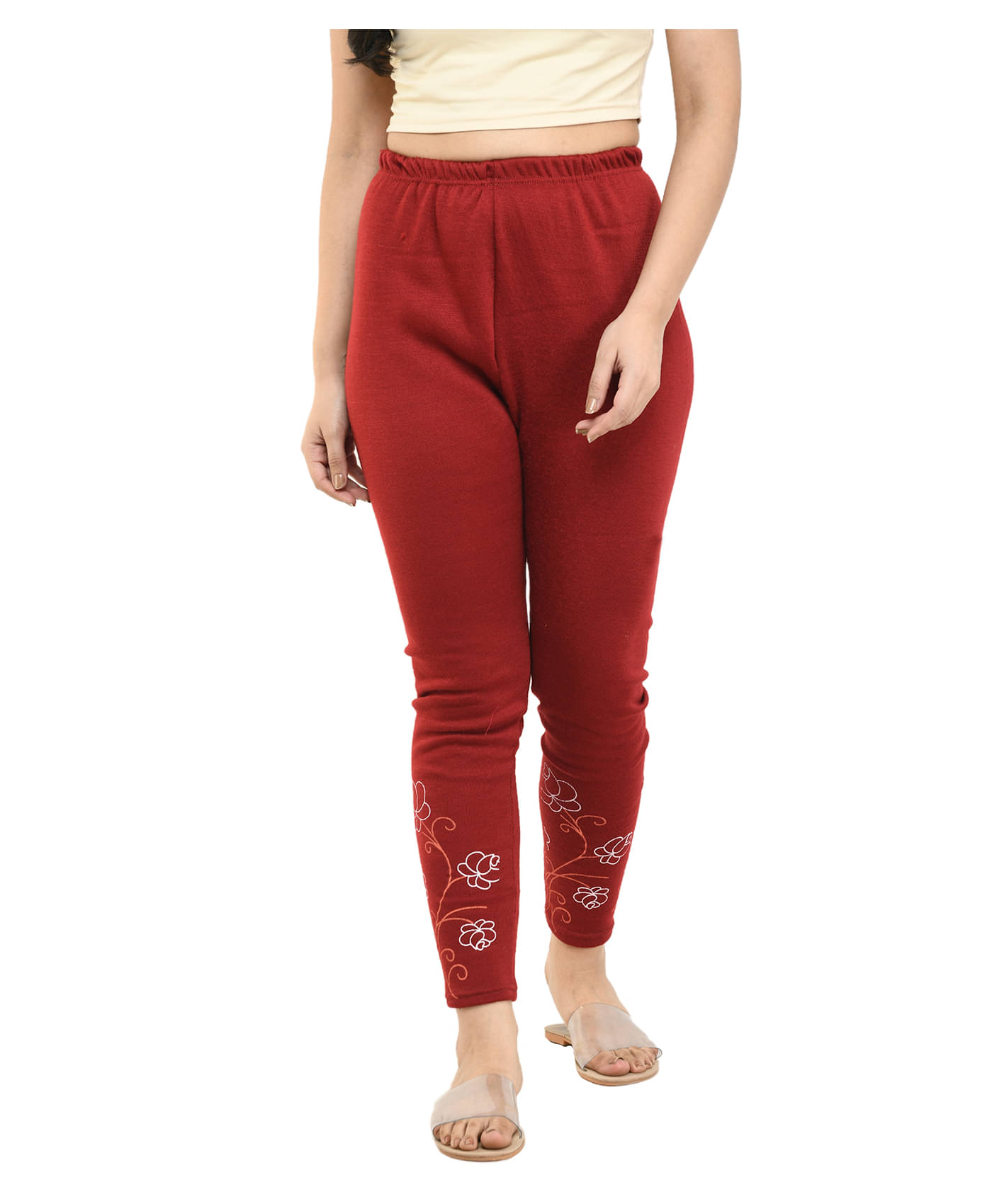     			IndiWeaves Pack of 1 Woollen Women Legging ( Maroon )